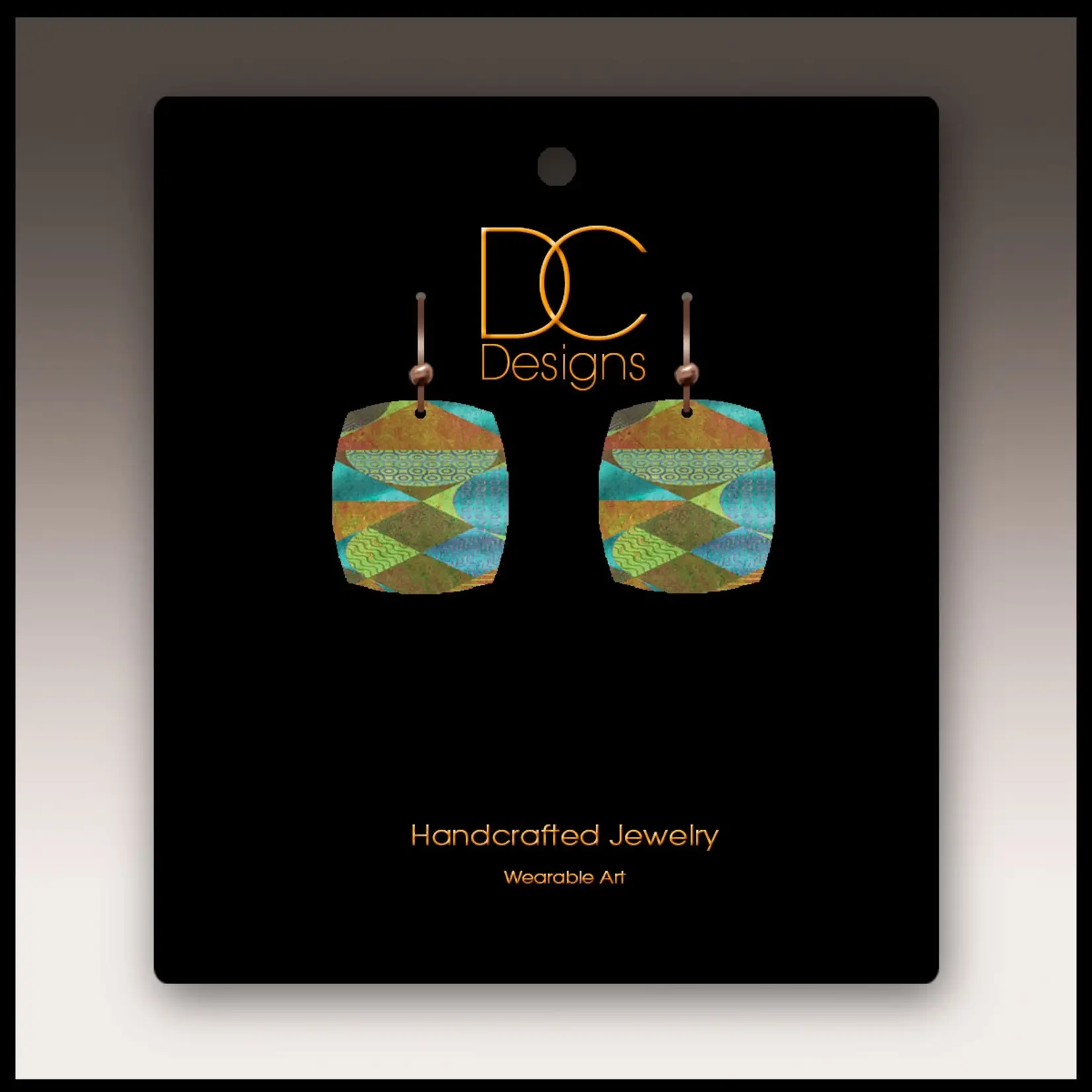 Rolling Hills Abstract Button Drop Handmade Earrings