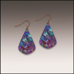 Purple Butterfly Pattern Short Drop Earrings