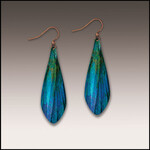 Blue Nature Abstract Long Drop Earrings