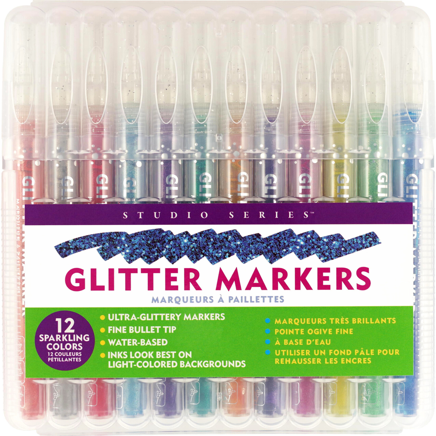 Peter Pauper Press Studio Series - Glitter Marker Set (12-piece set)