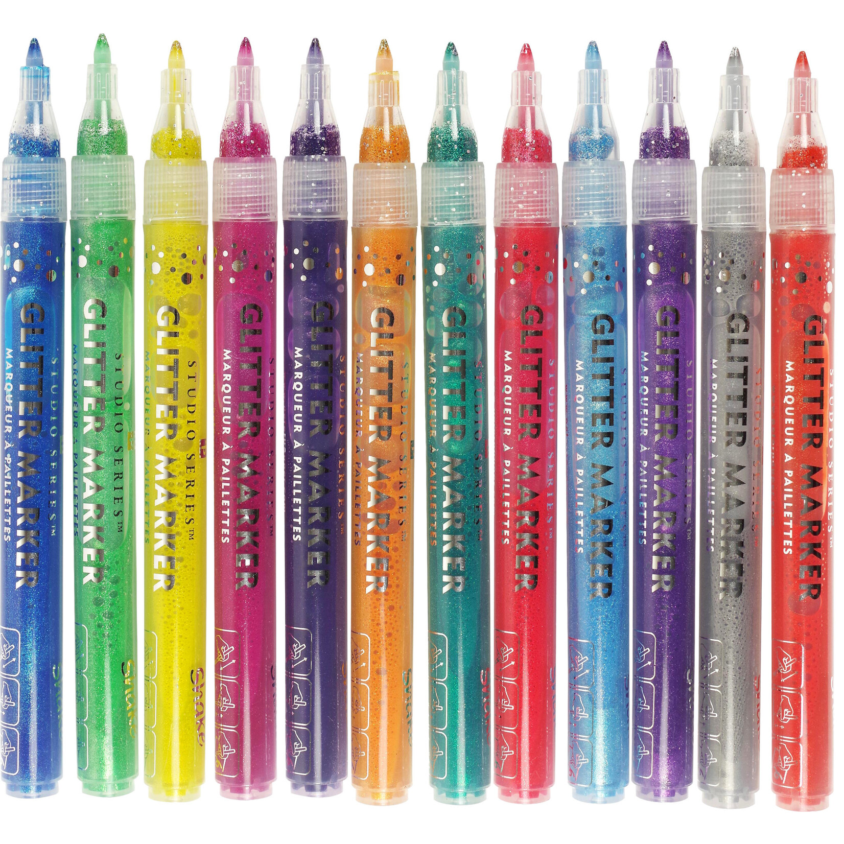 Peter Pauper Press Studio Series - Glitter Marker Set (12-piece set)