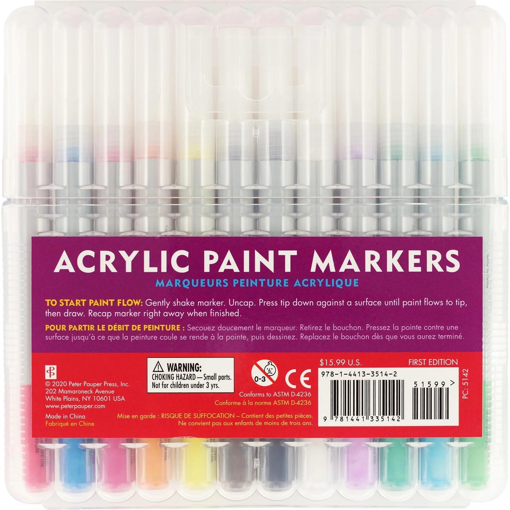 Peter Pauper Press Studio Series Acrylic Paint Markers (Set of 12)