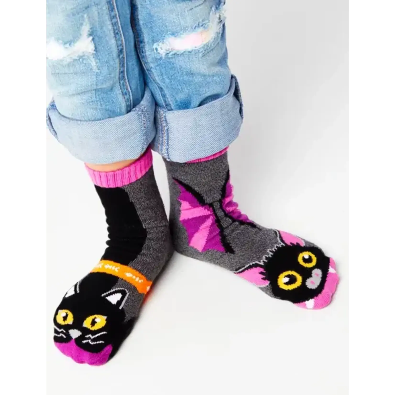 Pals Socks - Halloween Bat & Black Cat, Ages 9-12