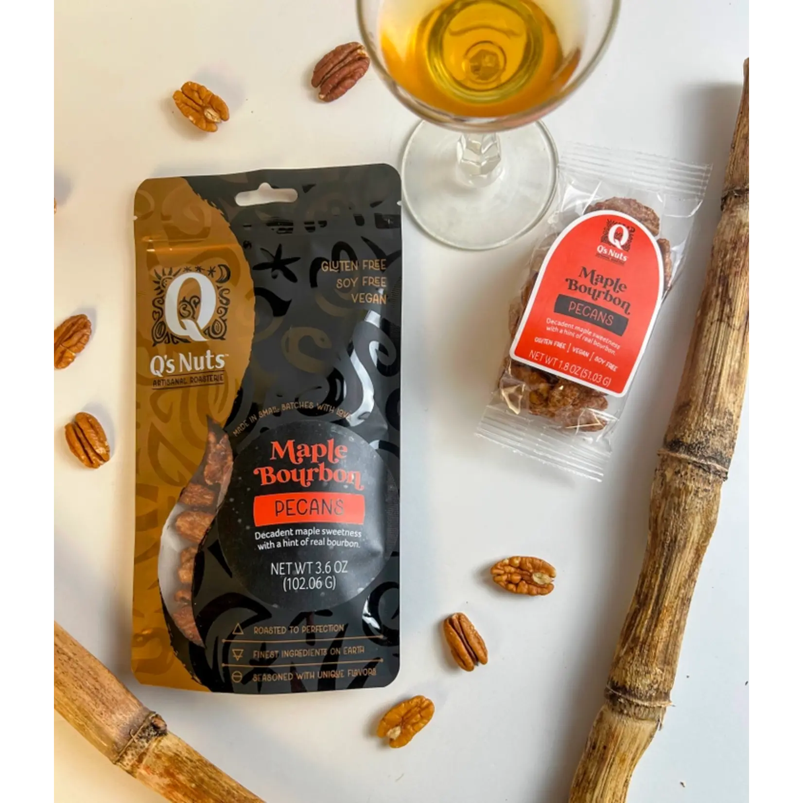 Q's Nuts 3.6oz Maple Bourbon Pecan