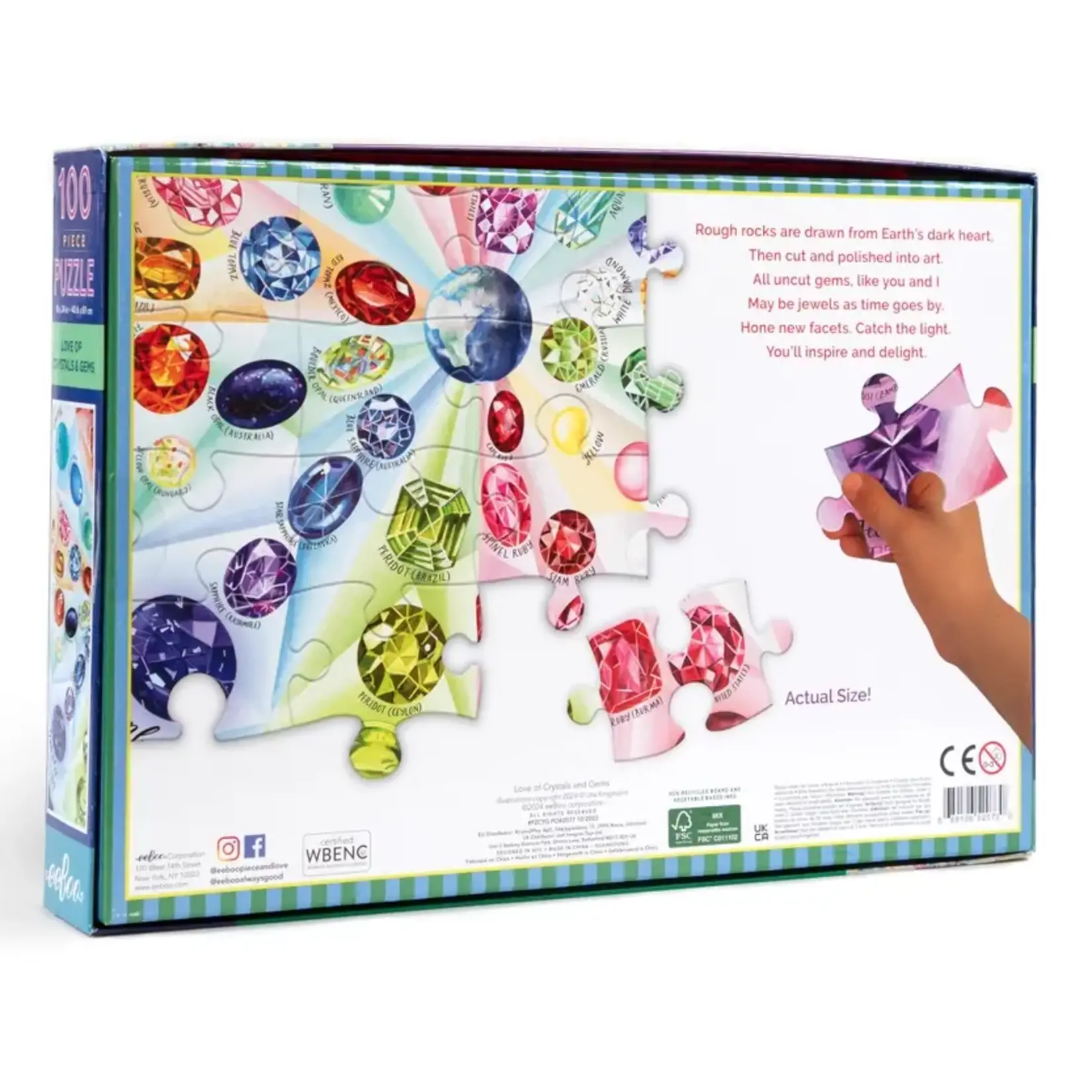 eeboo Love of Crystals & Gems 100 Piece Puzzle