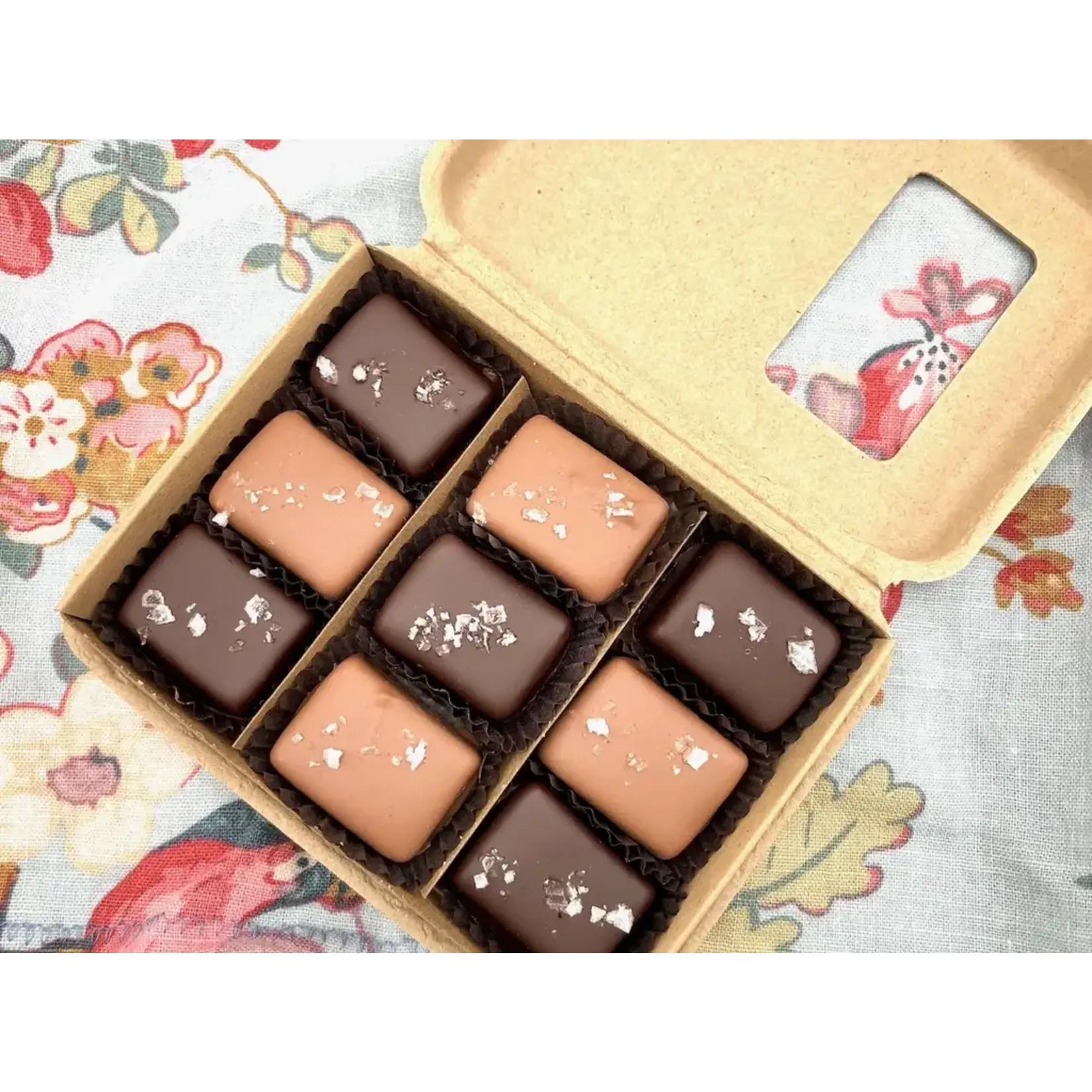 9 Piece Milk & Dark Chocolate Covered Salted Caramels, Mixed