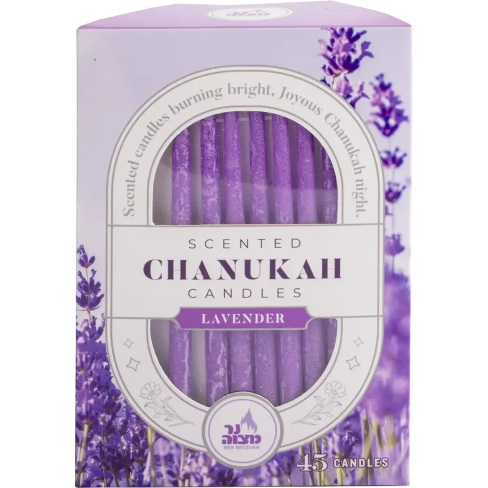 Scented Chanukah Candles - Lavender - 45 Pack