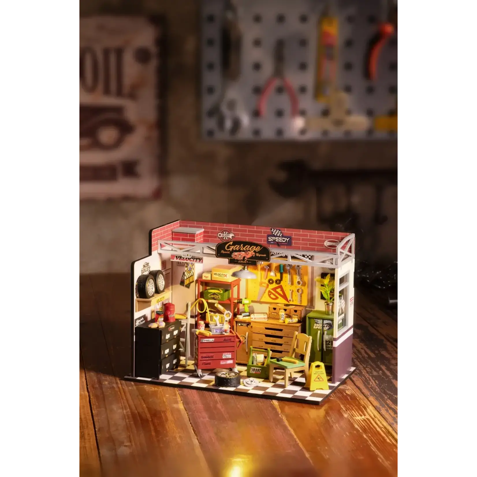 Hands Craft Diy Miniature House Kit: Garage Workshop