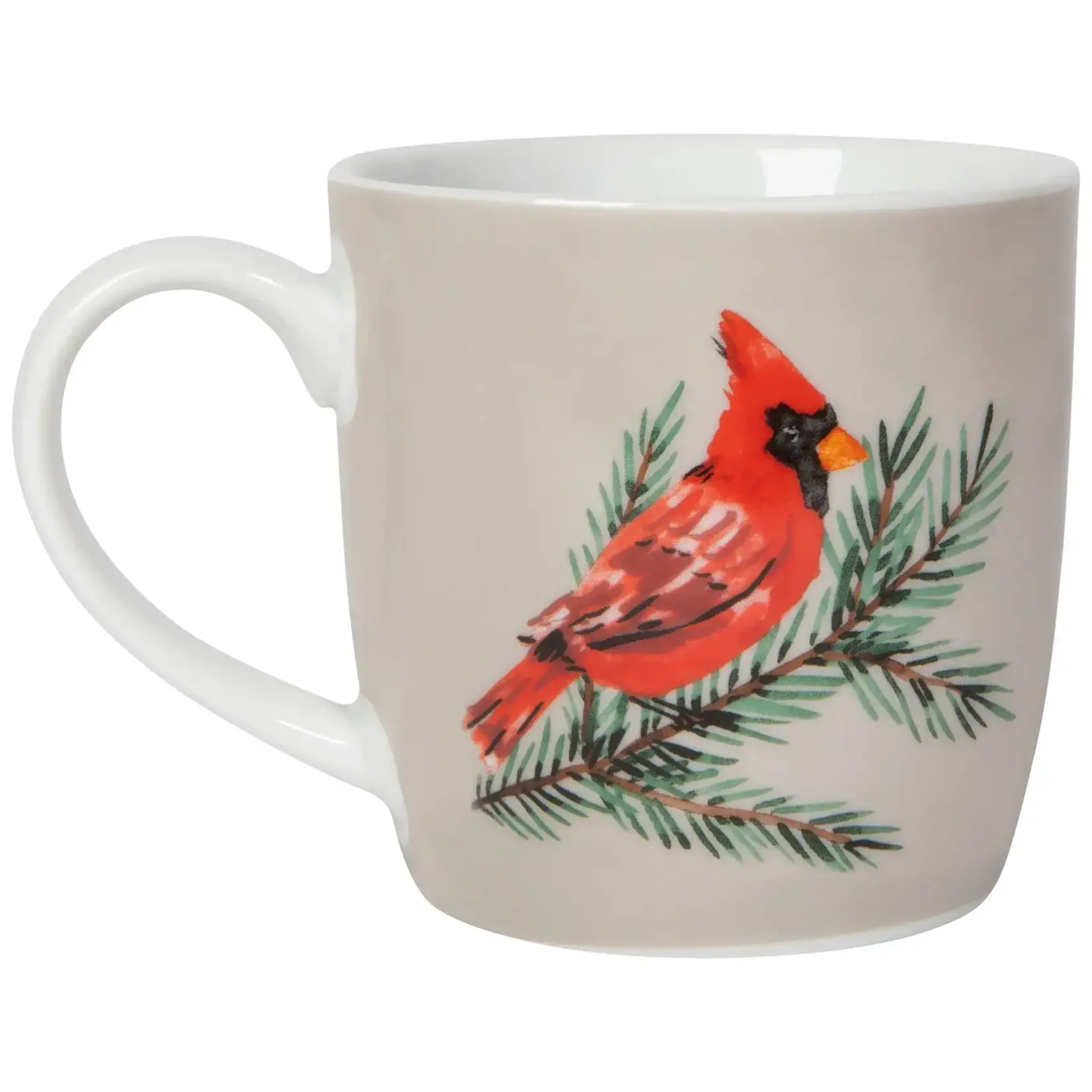 Birds & Boughs Christmas 12 oz Mug - Cardinal & Chickadee