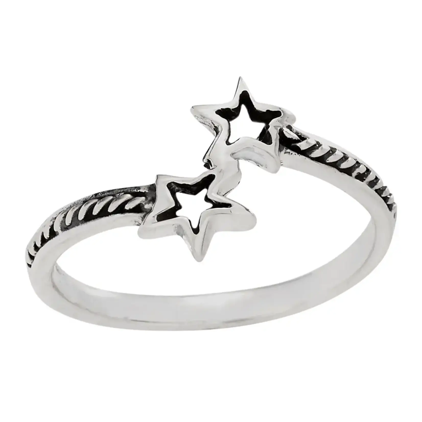 Binary Star Sterling Silver Band Ring