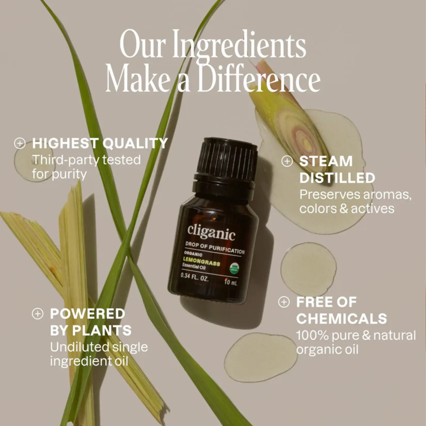 Essential Oils Singles - Organic Lemongrass Oil 10ml