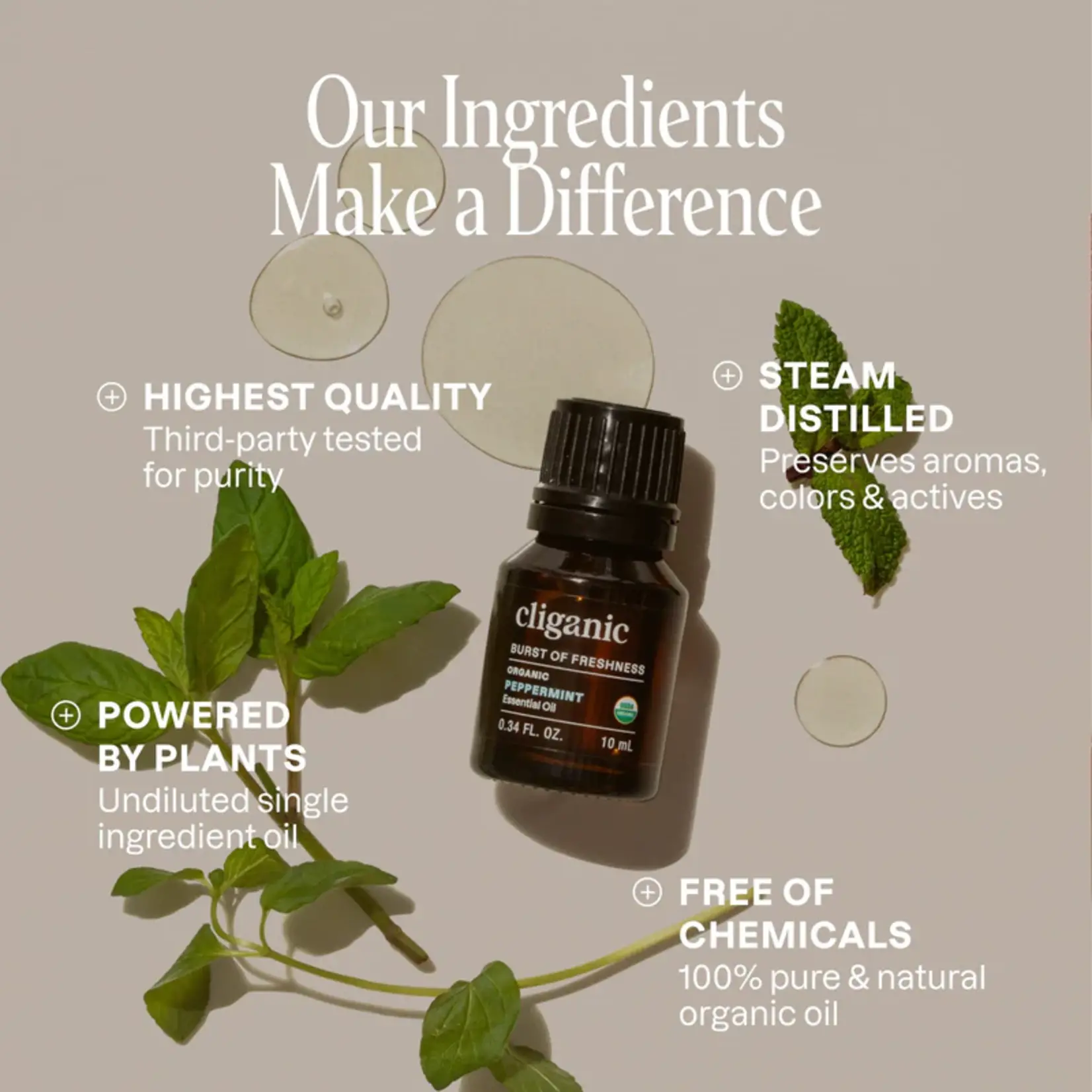 Essential Oils Singles - Organic Peppermint Oil 10ml
