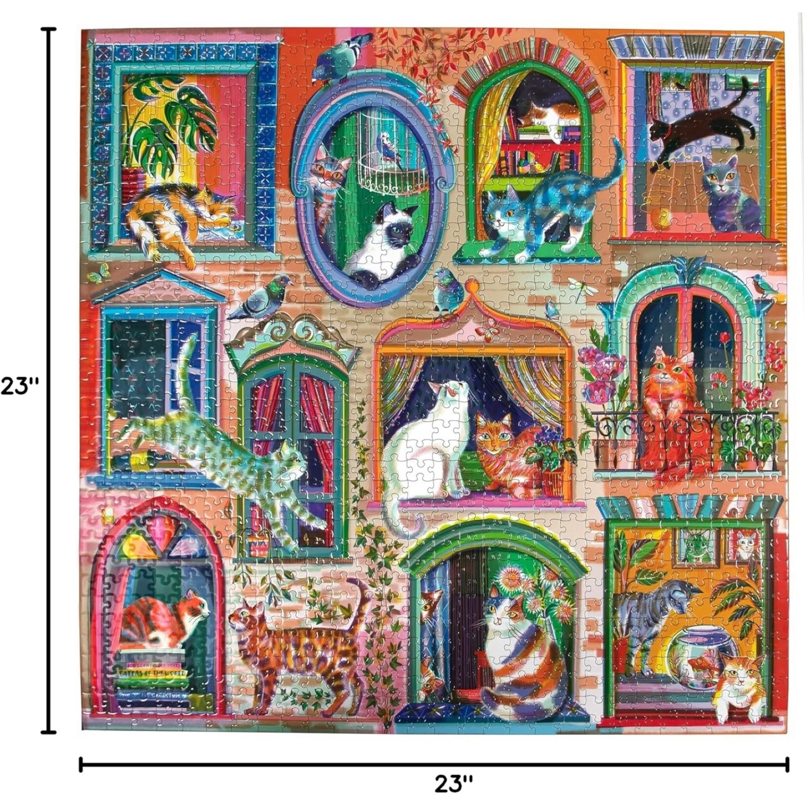 eeboo Cats in Windows 1000 Piece Puzzle