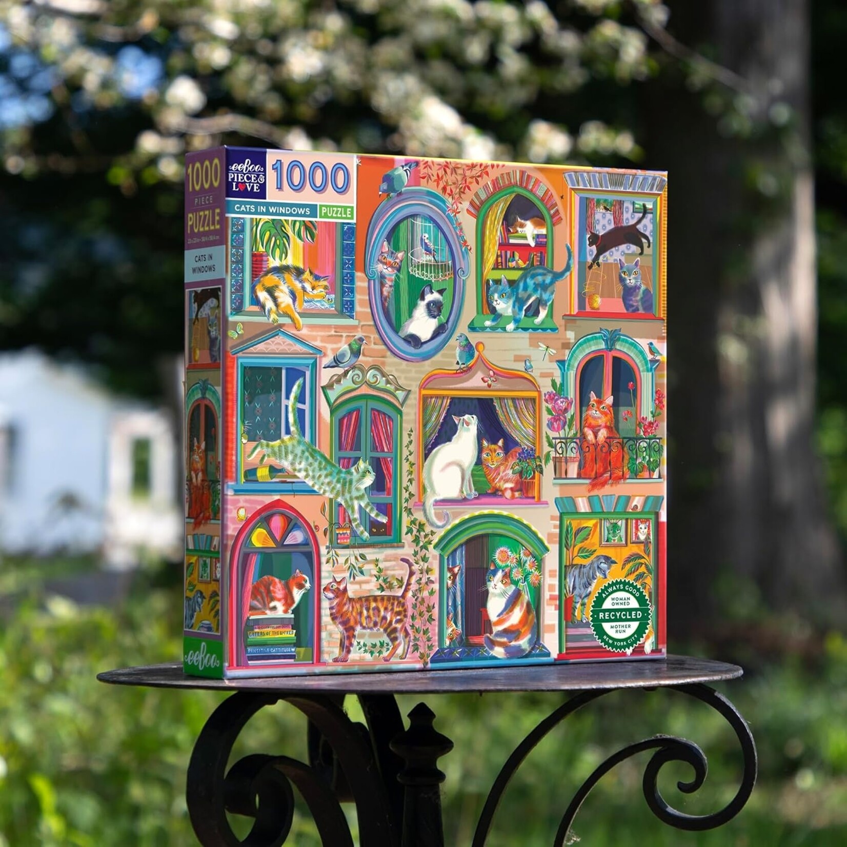 eeboo Cats in Windows 1000 Piece Puzzle