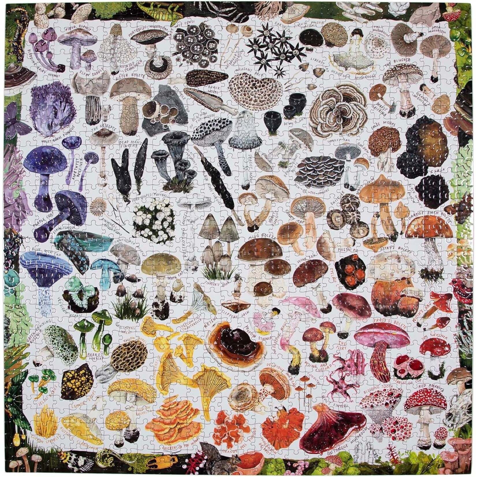 eeboo Mushroom Rainbow 1000 Piece Square Jigsaw Puzzle