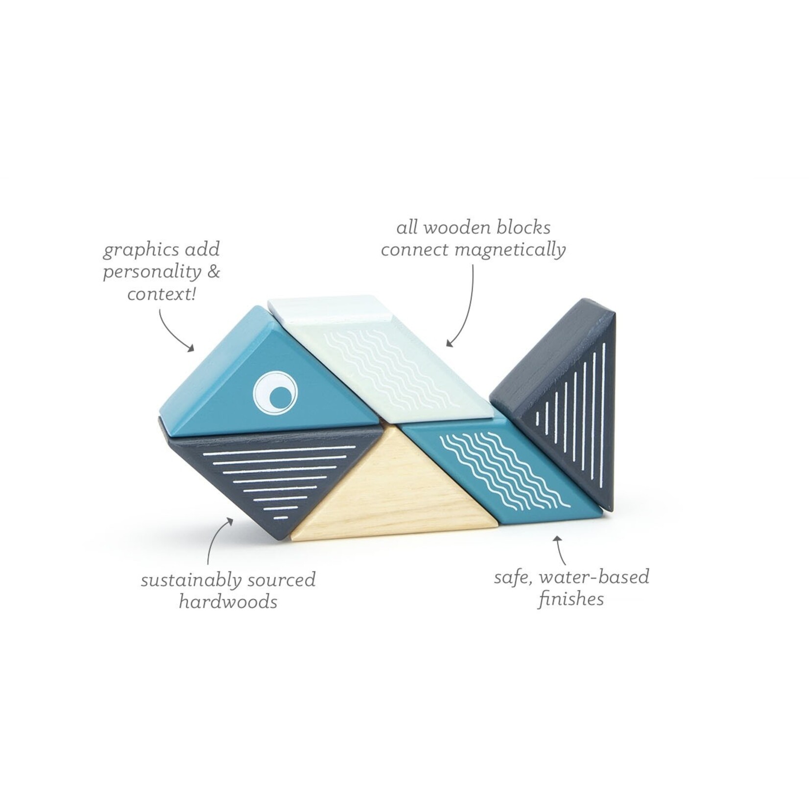 Travel Pals - Whale Magnetic Wooden Blocks  0+