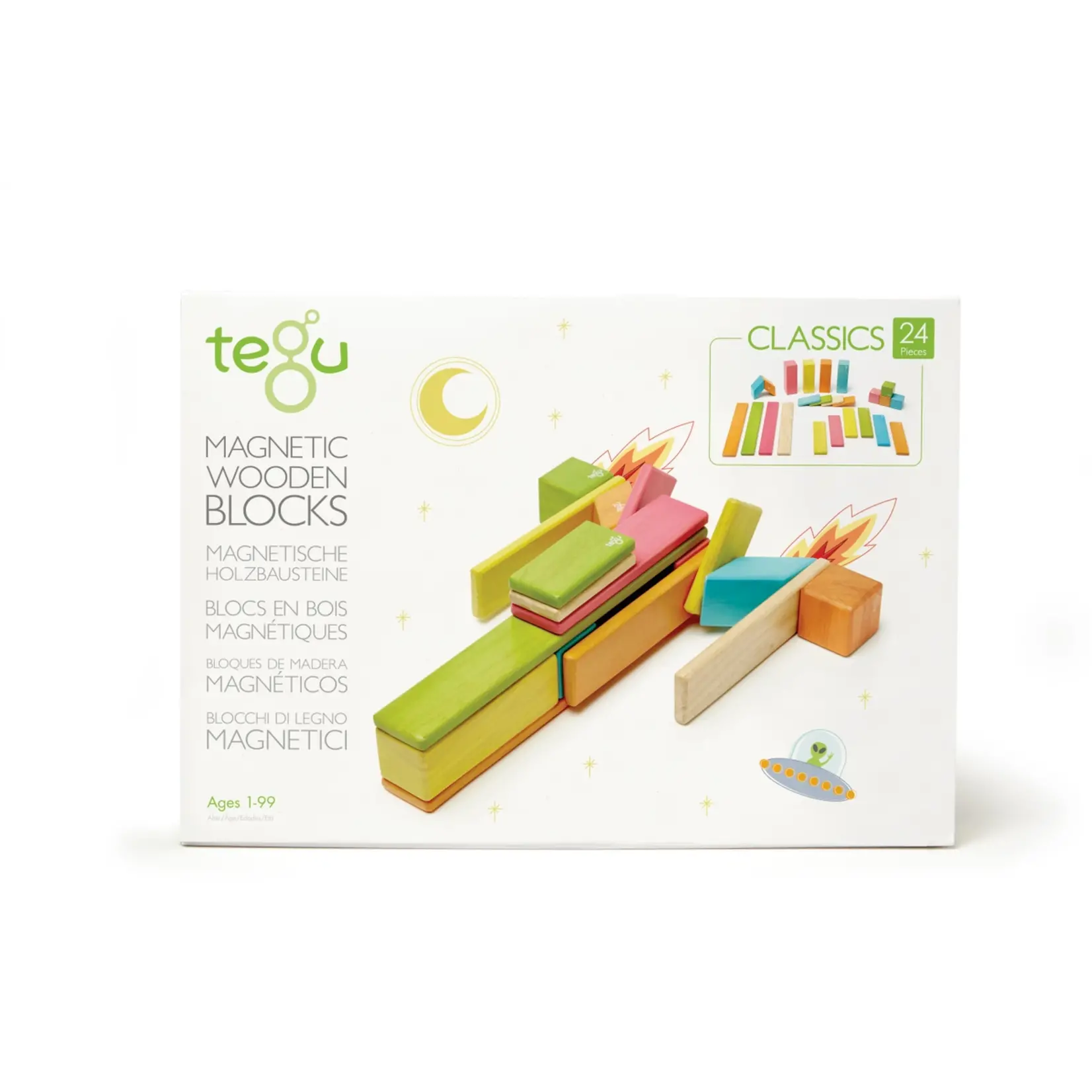 Tints - 24-Piece Set Magnetic Wooden Blocks 1+