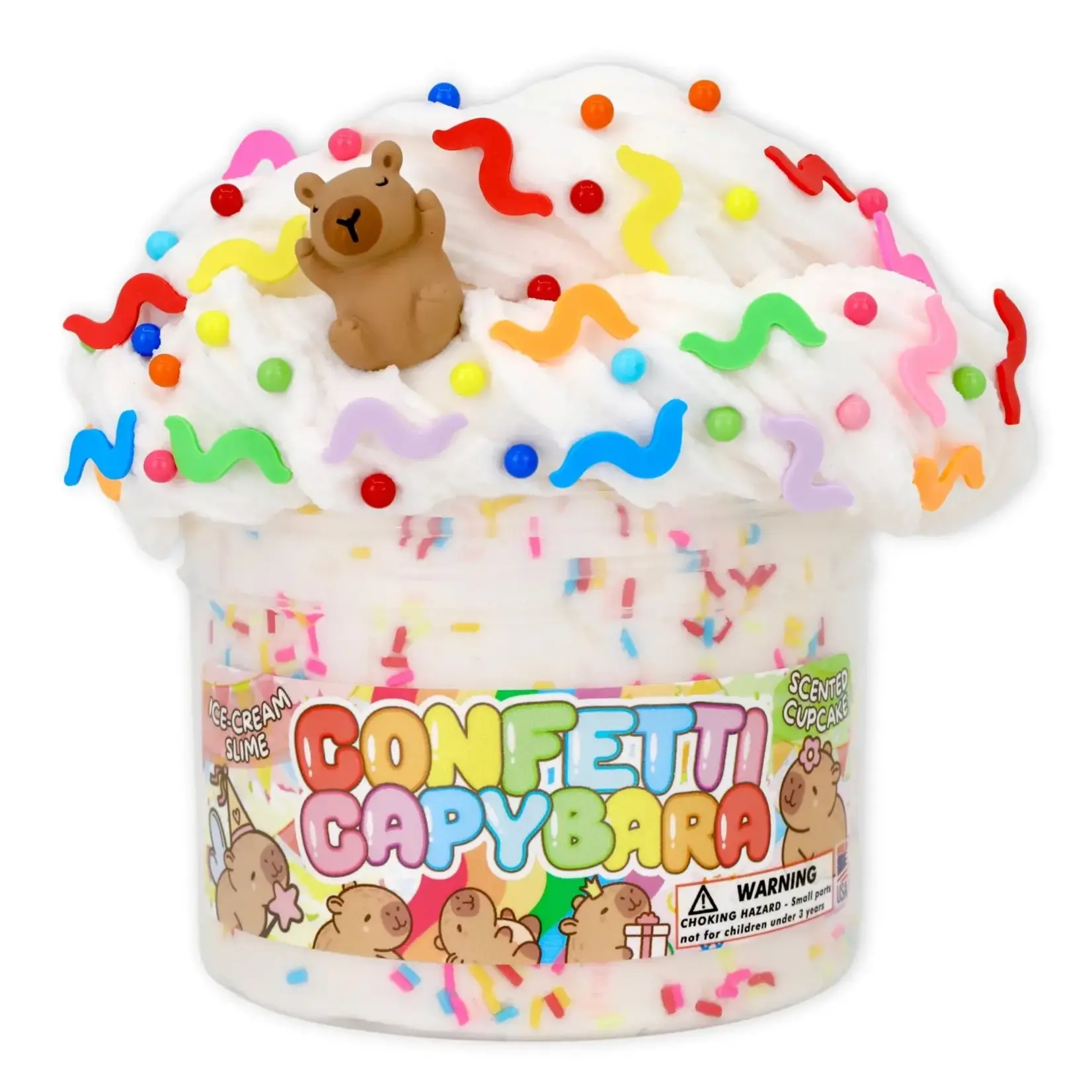 Dope Slimes Confetti Capybara - 8oz Ice Cream Slime