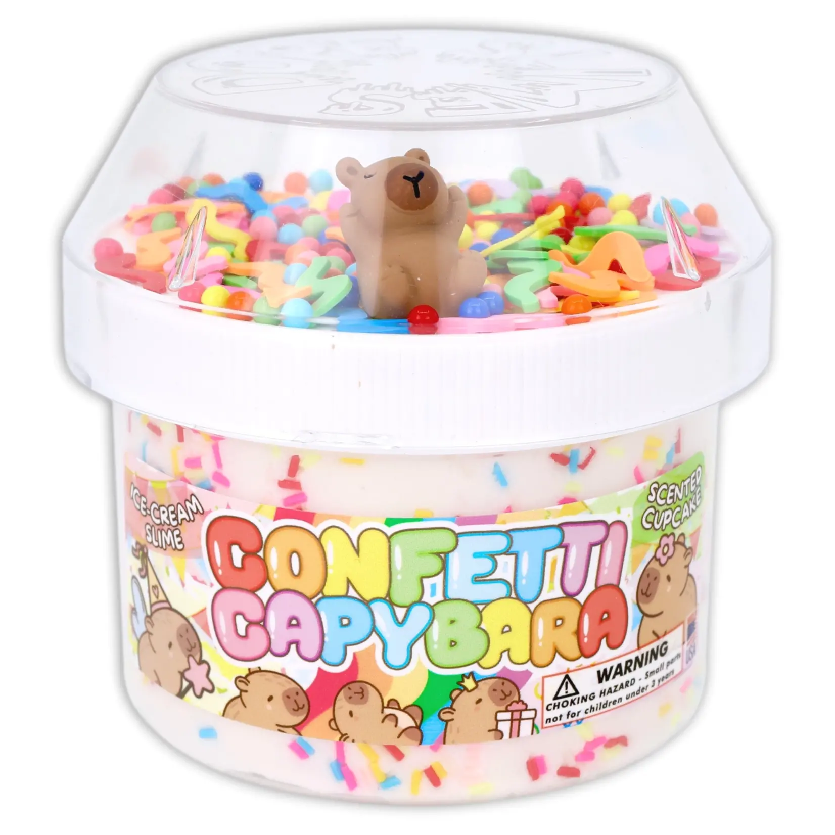 Dope Slimes Confetti Capybara - 8oz Ice Cream Slime