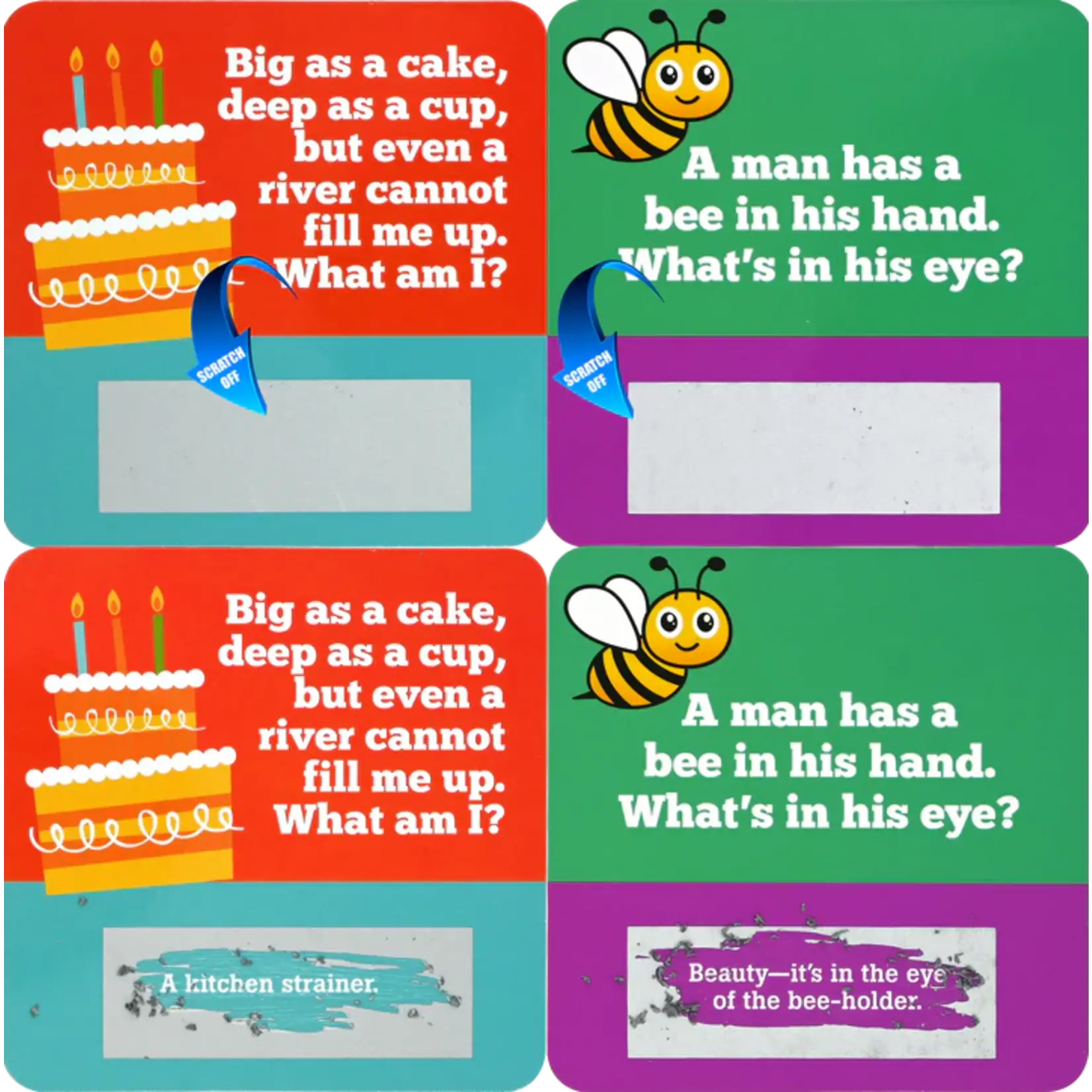 Peter Pauper Press Lunch Box Riddles Scratch-Off Deck (Set of 60 cards)