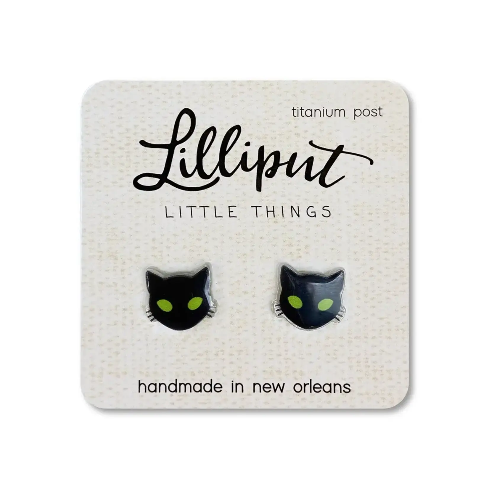 Spooky Black Cat Earrings