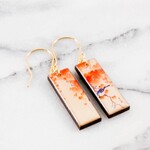 Japanese Peach Tree Rectangle Earrings