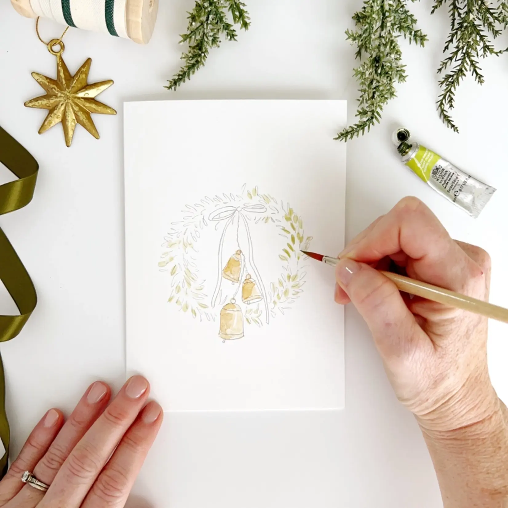 emily lex studio Wreaths Paintable Notecards