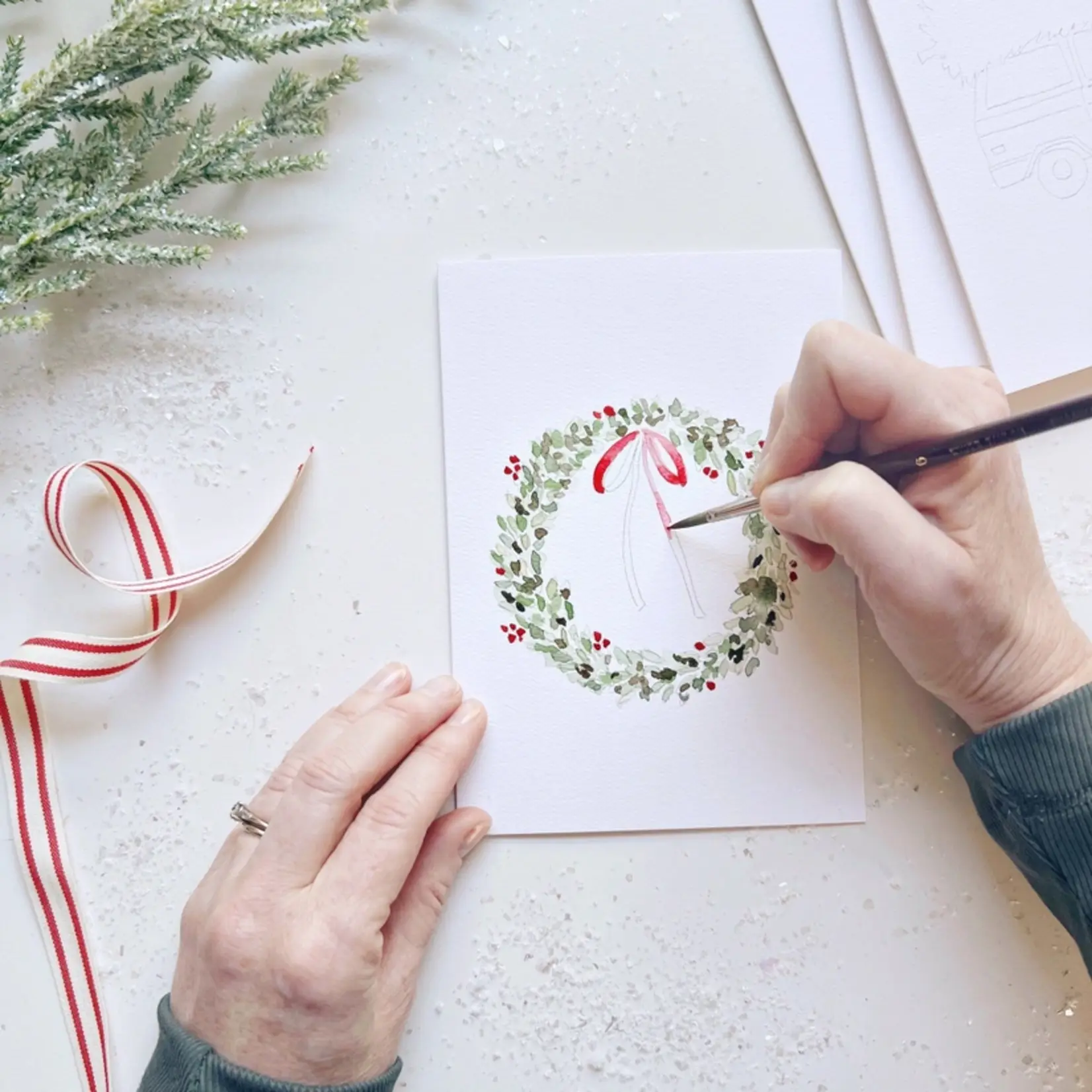 emily lex studio Christmas Cheer Paintable Notecard