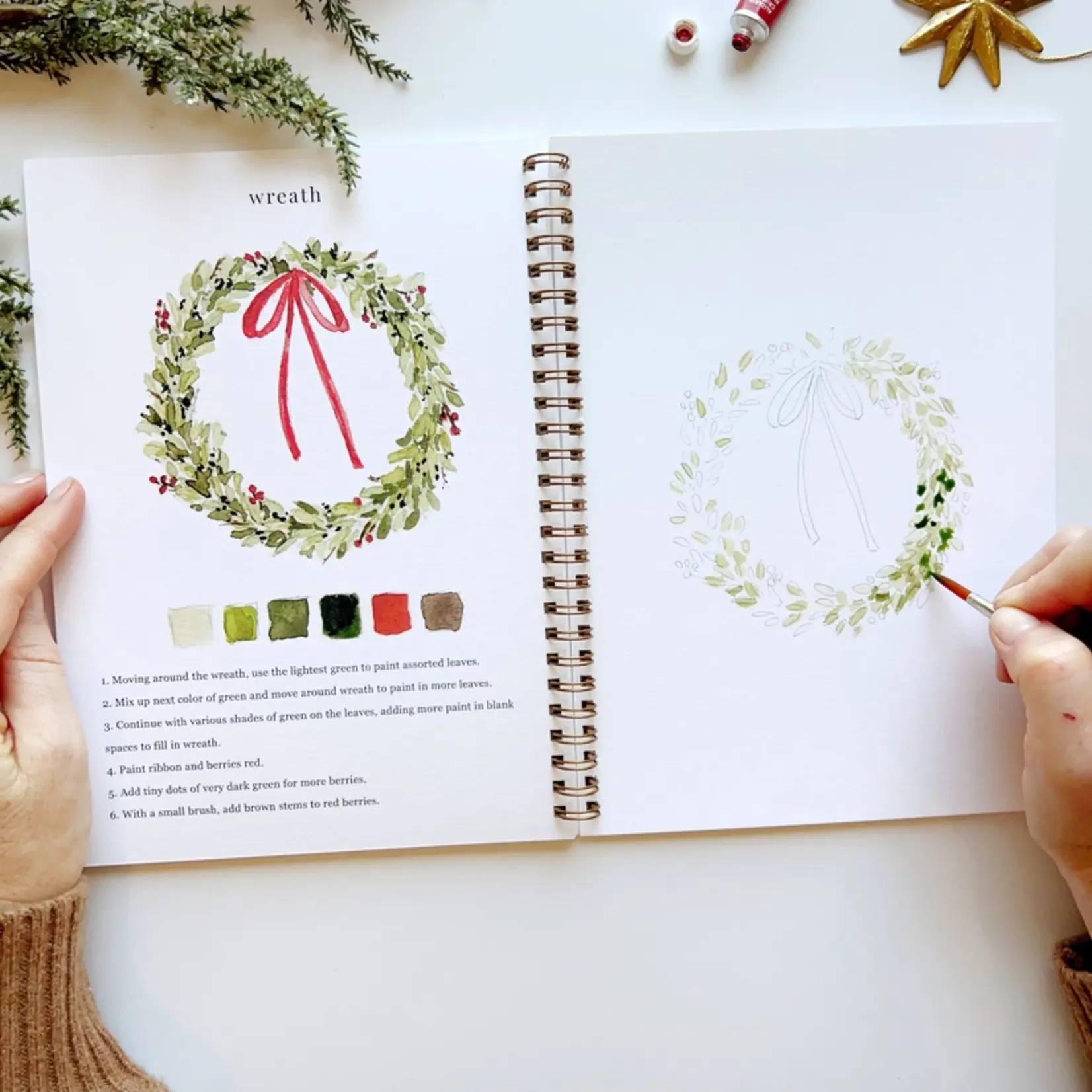 emily lex studio Christmas Watercolor Workbook