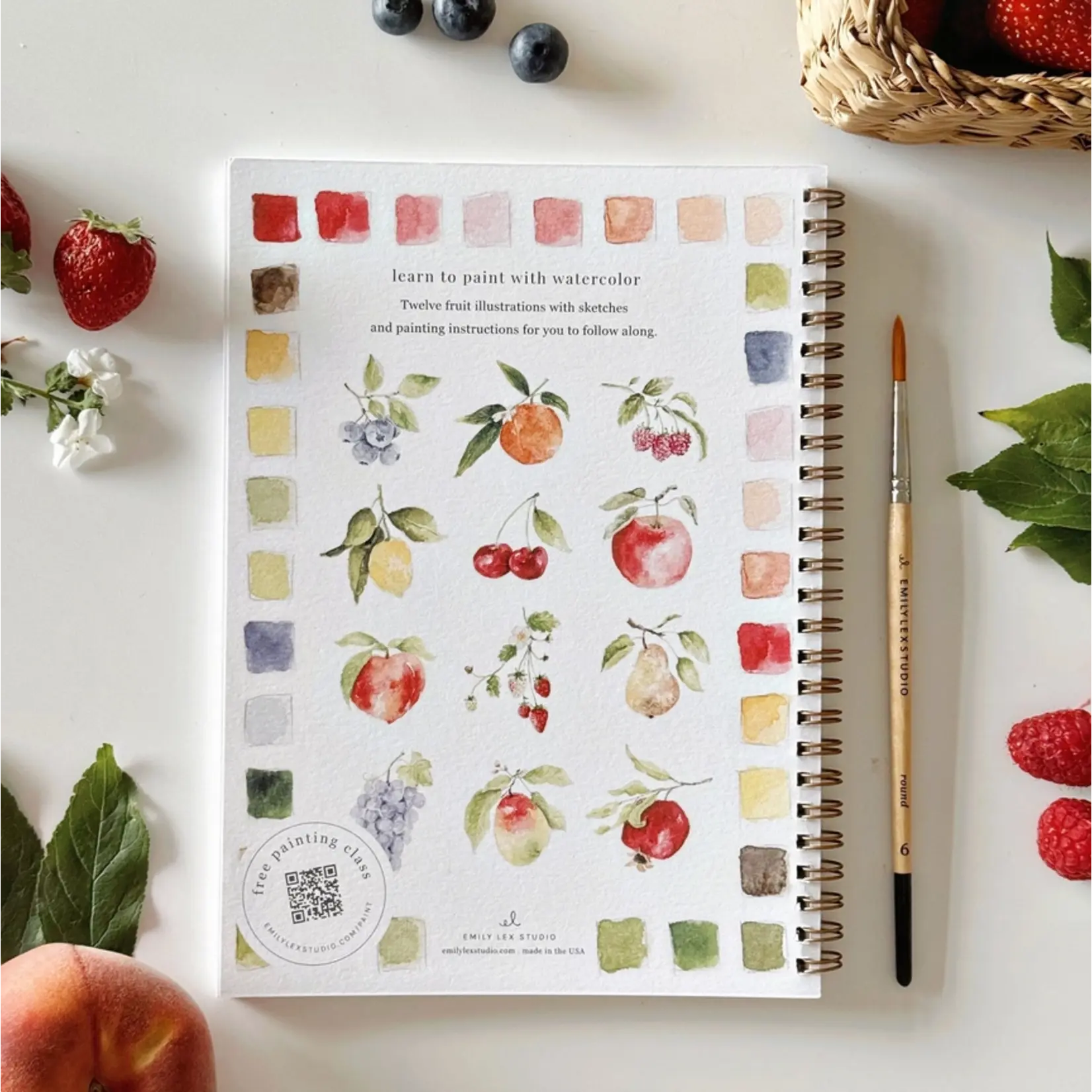 emily lex studio Fruit Watercolor Workbook