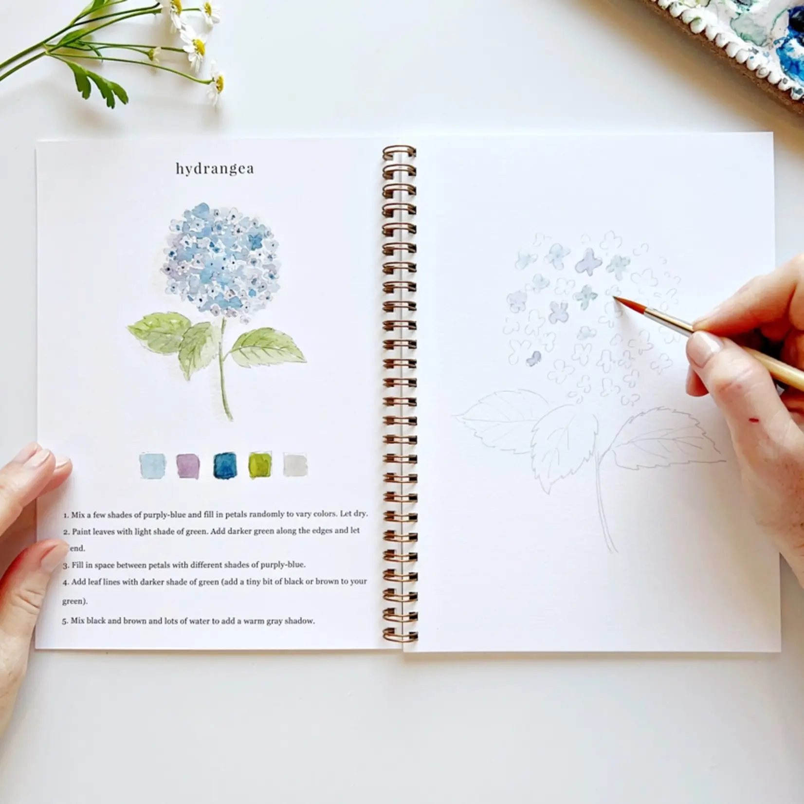 emily lex studio Flowers watercolor workbook