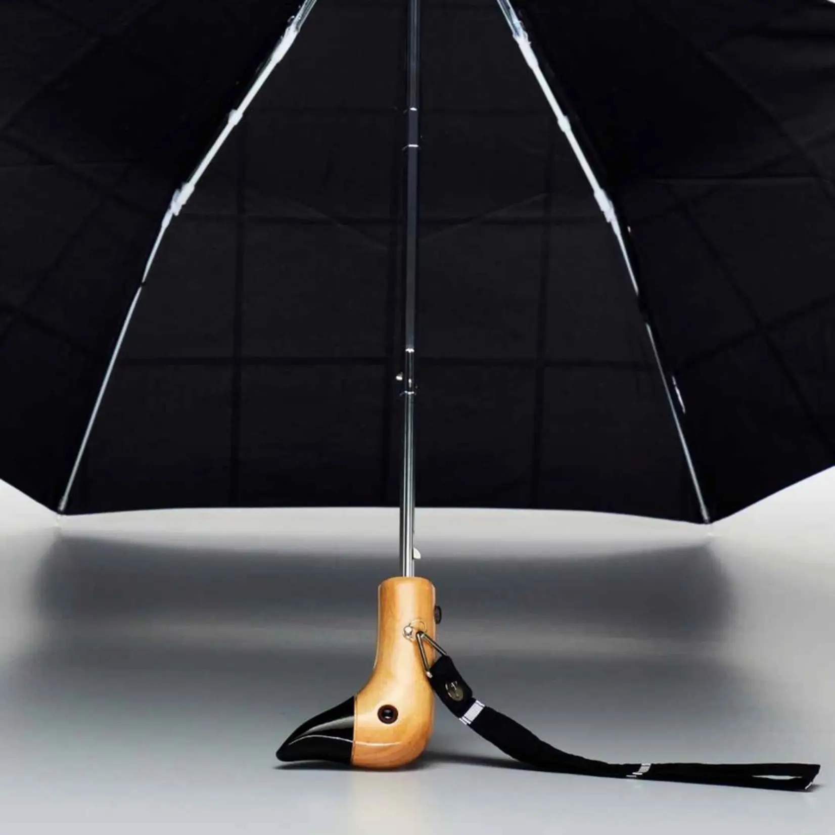 Stylish Black Grid - Compact Eco-Friendly Duck Umbrella