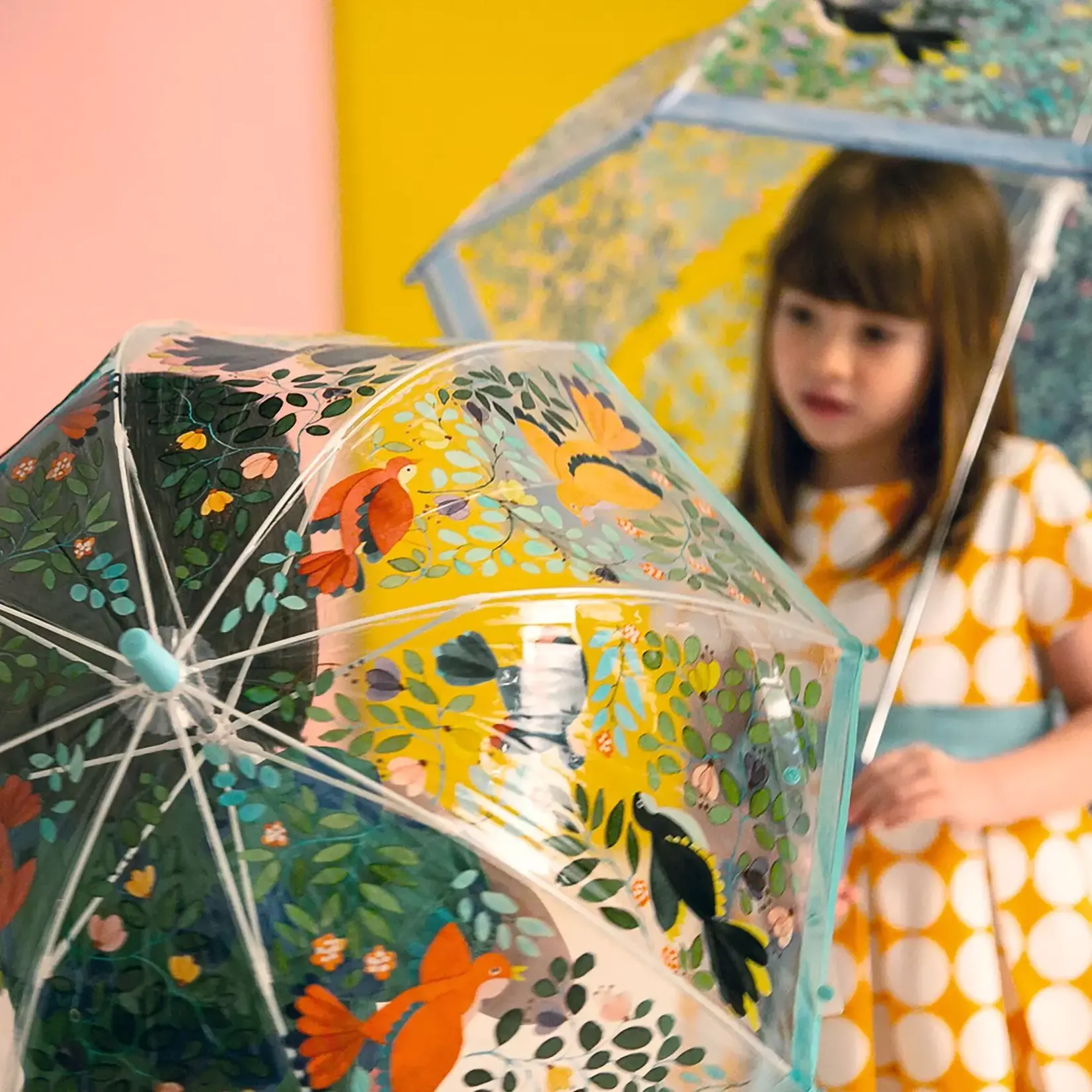 Flowers and Birds - Translucent Kids Umbrella