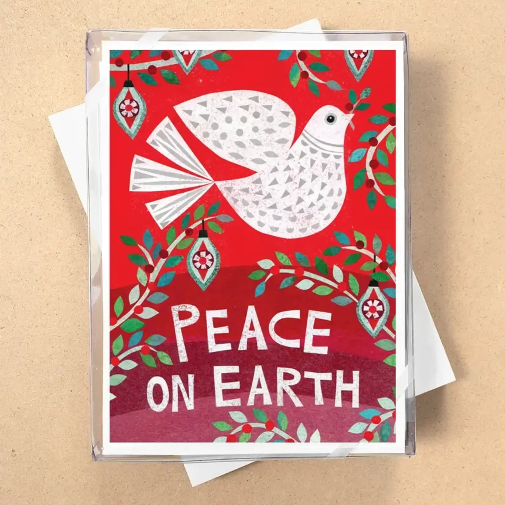Red Peace Dove Boxed Holiday Cards