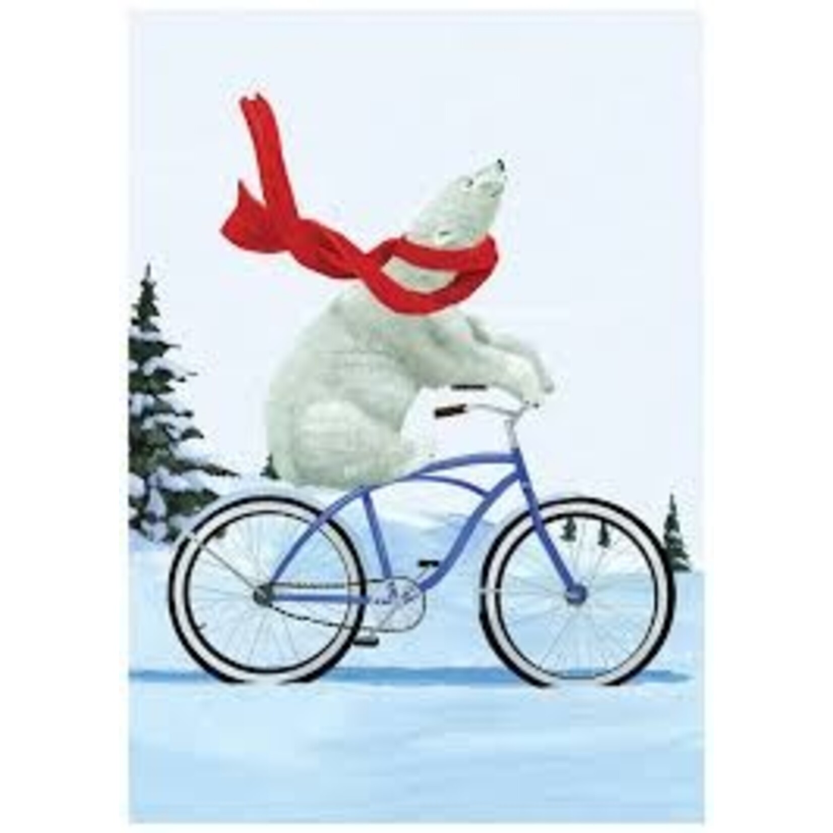 Cruisin' Bike Polar Bear Boxed Holiday Cards