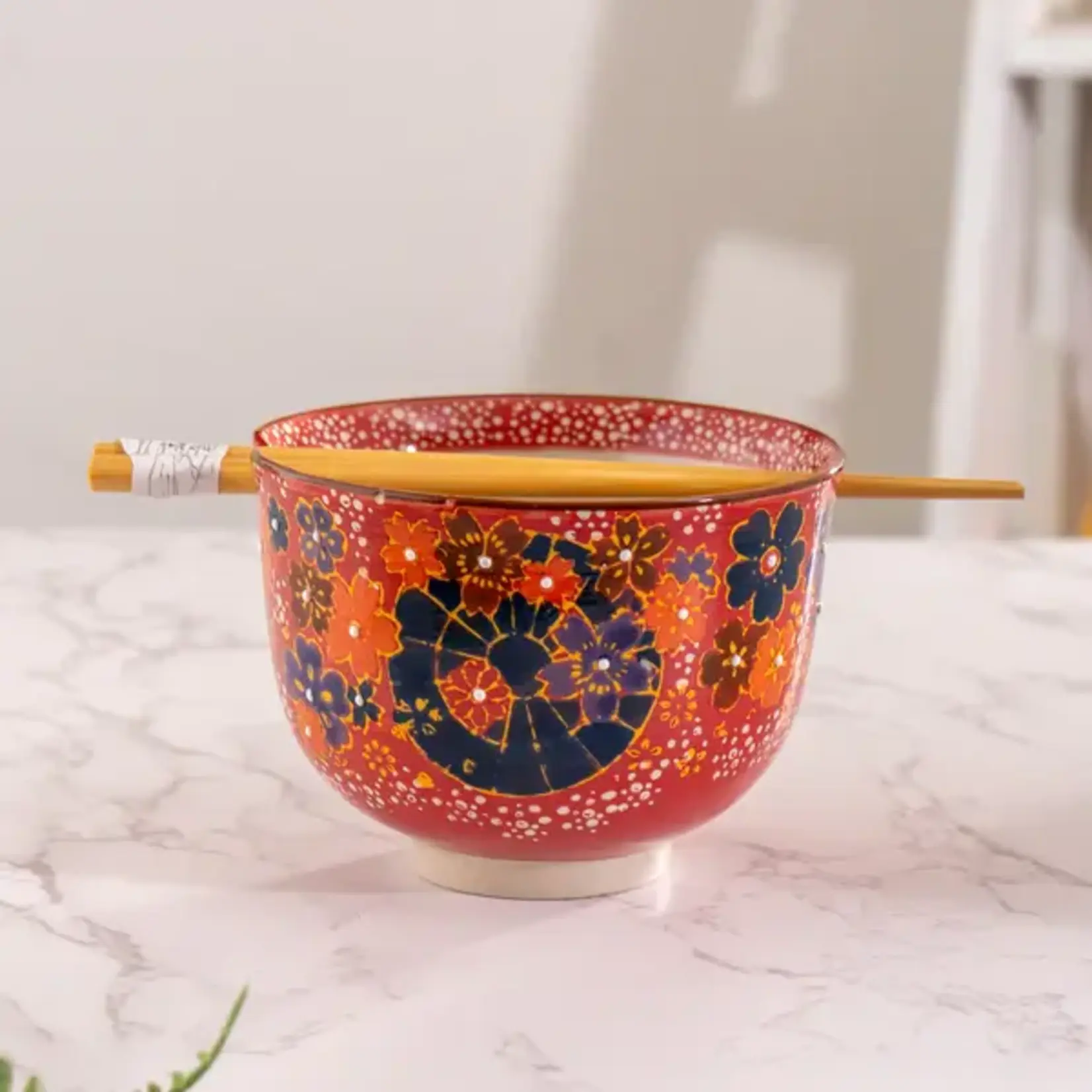 Bowl/Chopsticks Set - Floral