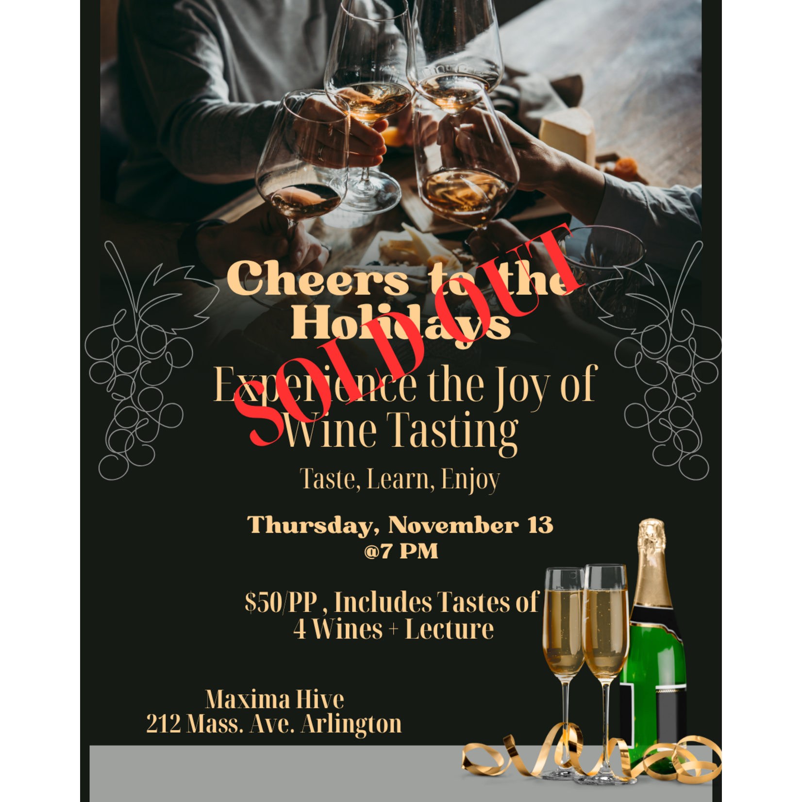 Cheers to the Holidays: Wine Testing Nov. 13 @7PM