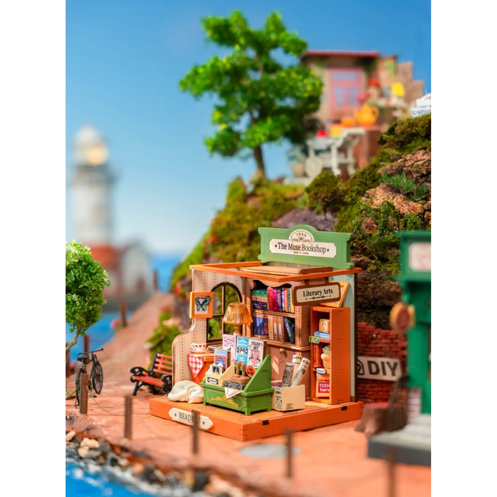 Hands Craft Diy Miniature House Kit: the Muse Bookshop