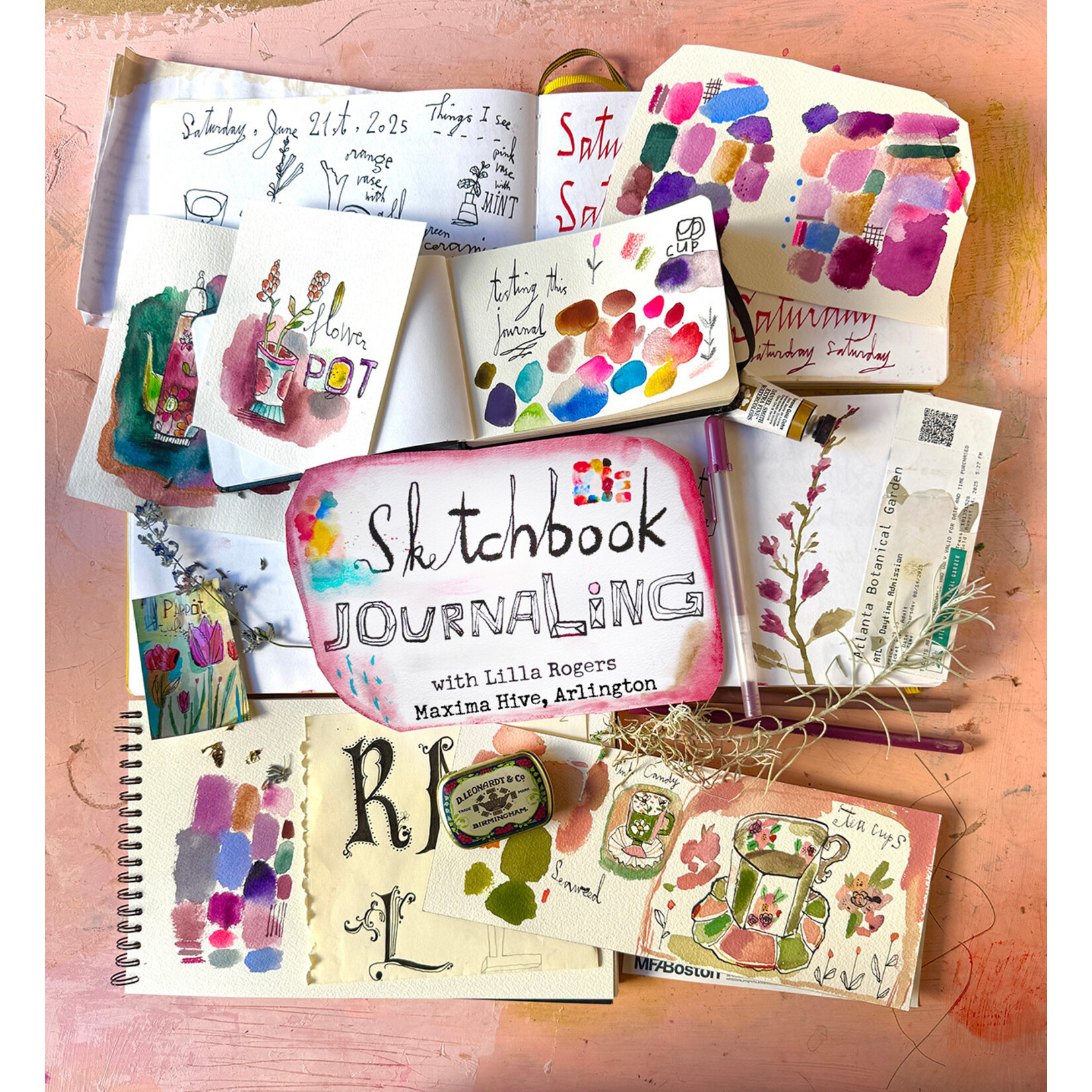 Maxima Hive Sketchbook Journaling with Lilla Rogers -5 week class, Starting Thursday, February 5, 2026