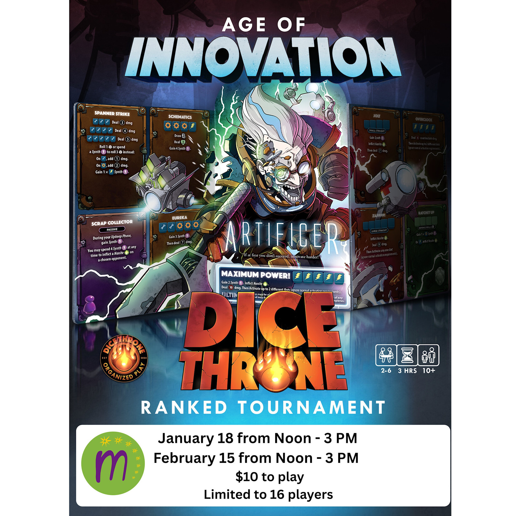 Age of Innovation Dice Throne Ranked Tournament Jan. 18 2026