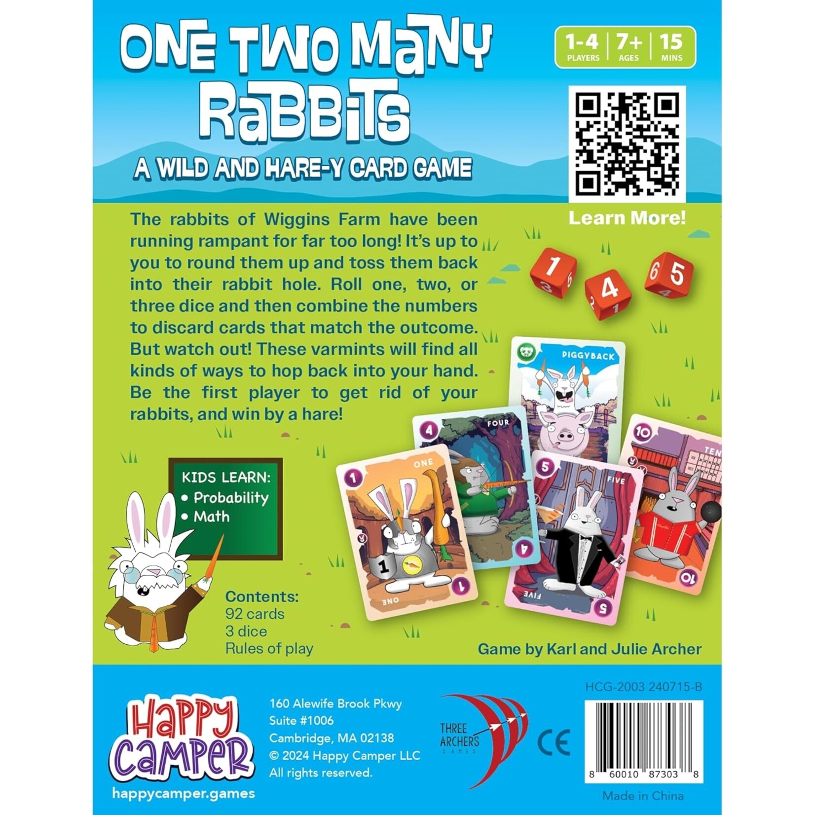 One Two Many Rabbits - Card Game 7+