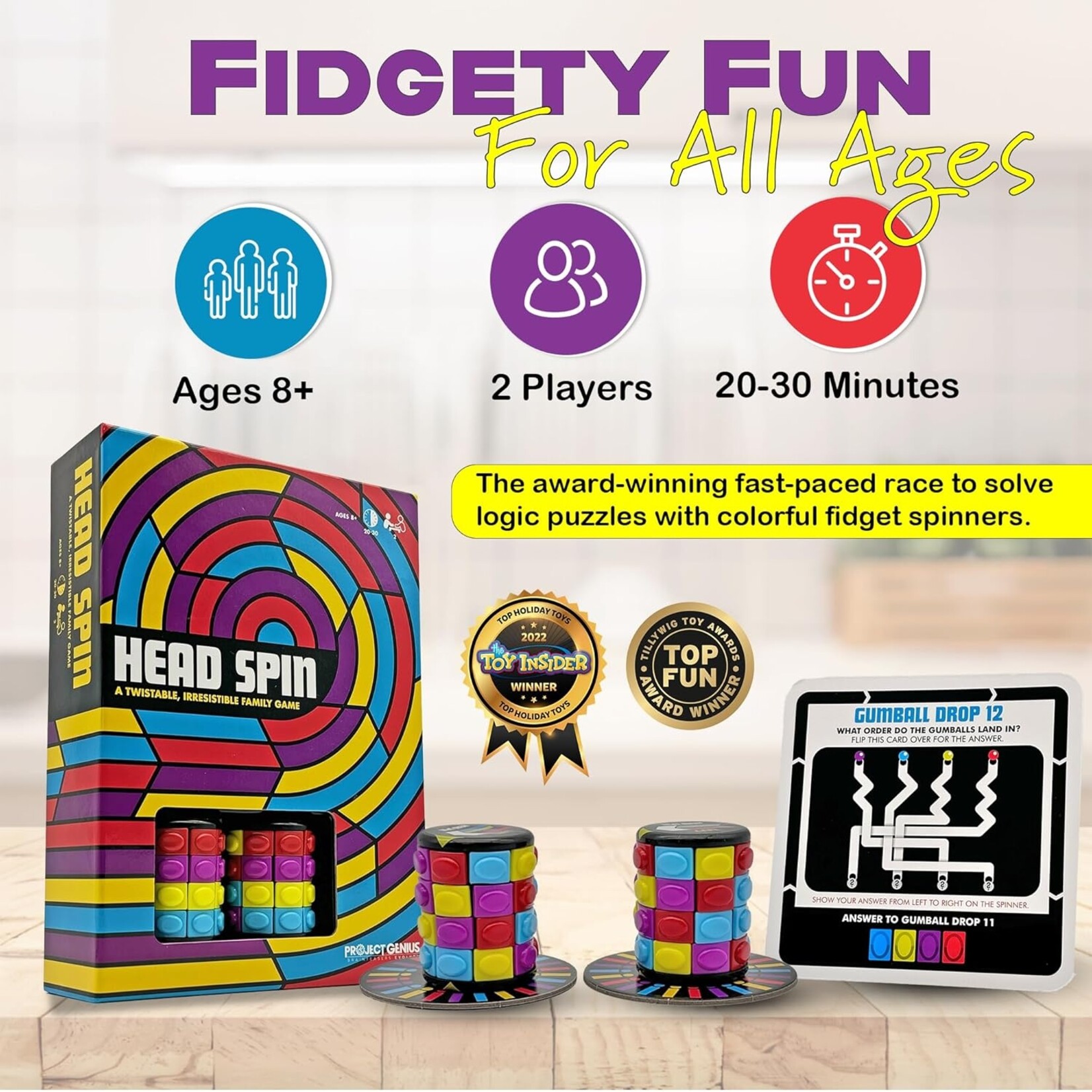Head Spin Family Fidget Board Game 8+