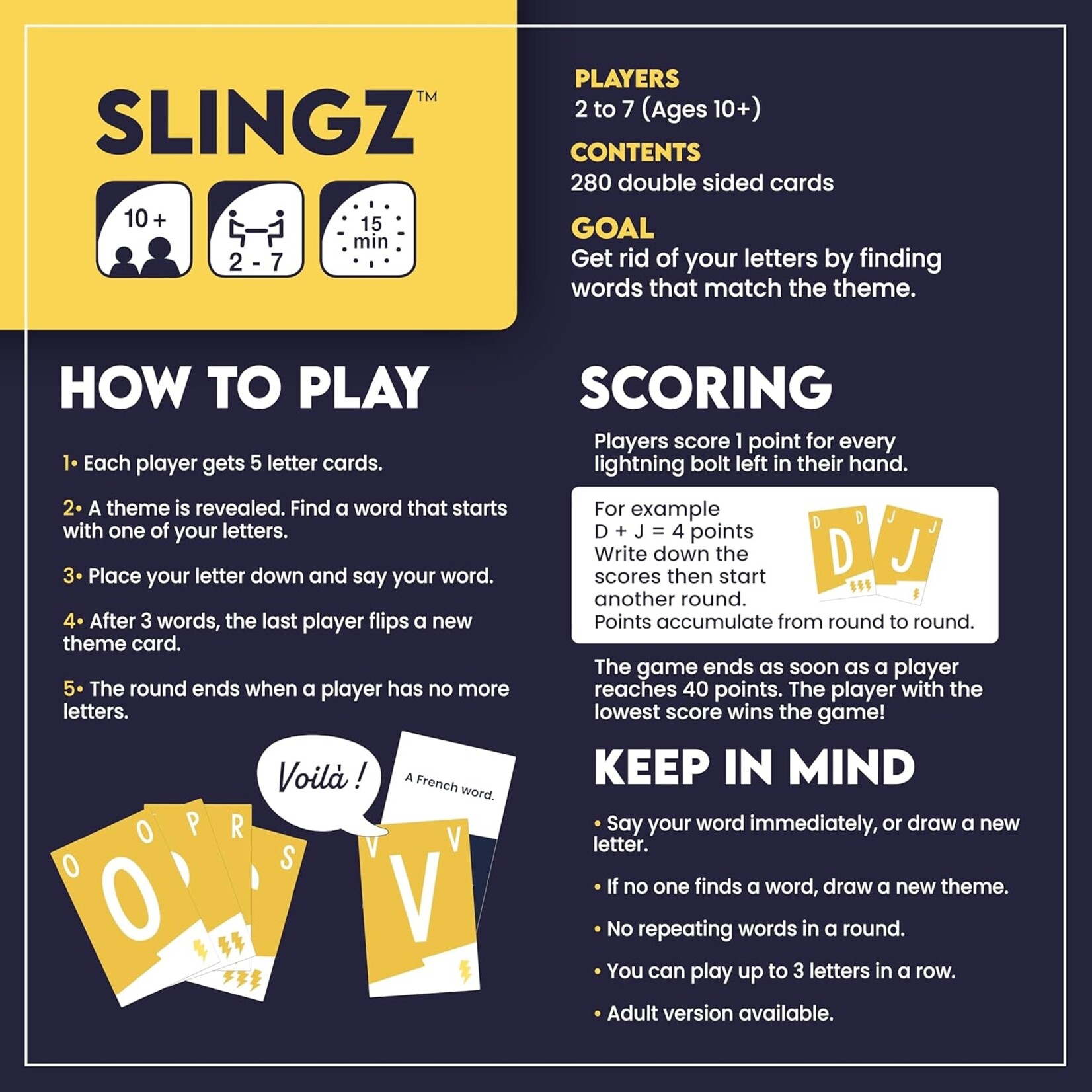 Slingz : the Hilarious Lightning Game of Categories! 10+