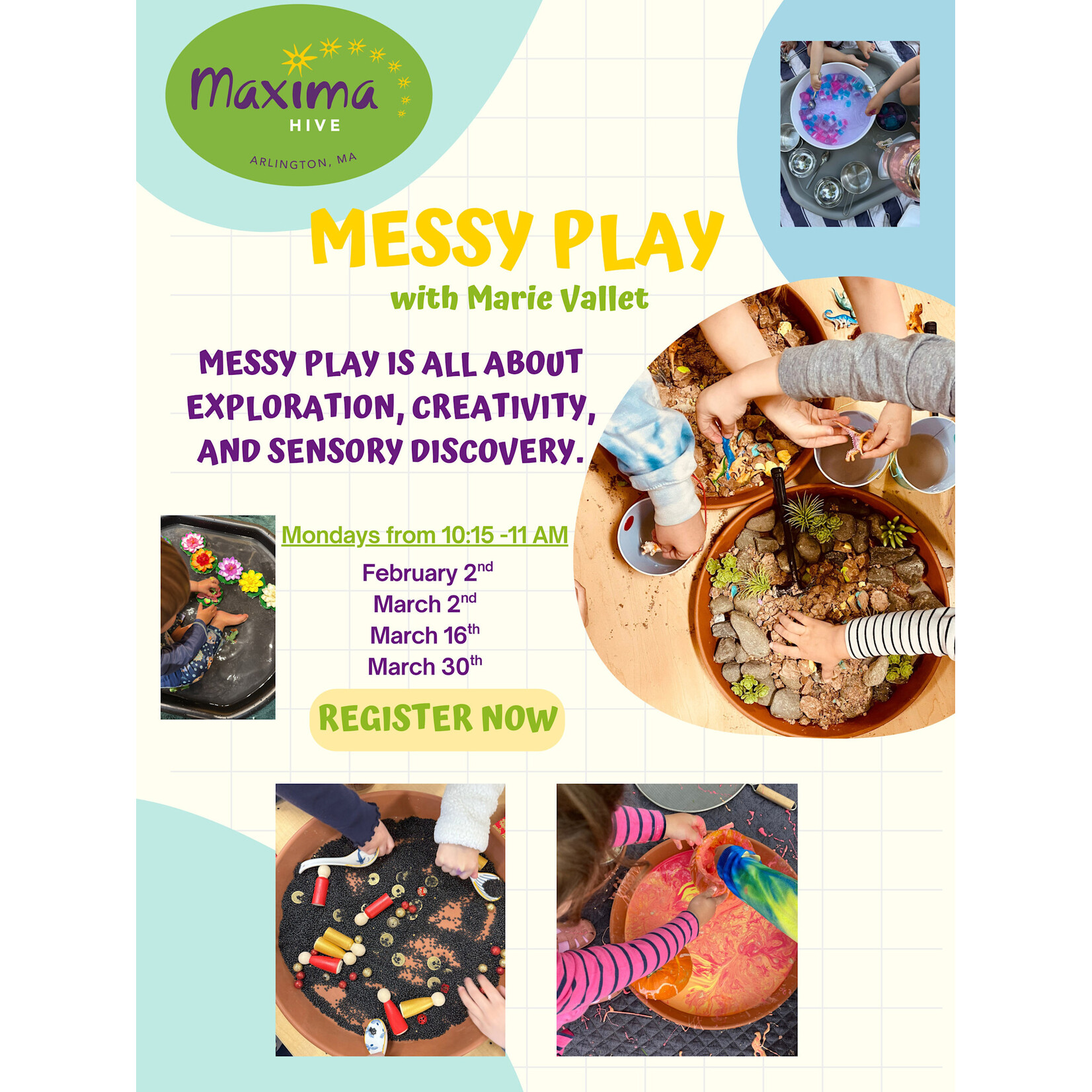 Messy Play with Marie - multiple Mondays from 10:15-11 AM
