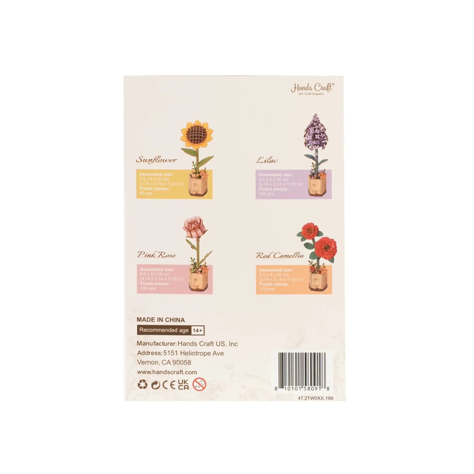 Hands Craft 3D Wooden Flower Puzzle Bundle Pack