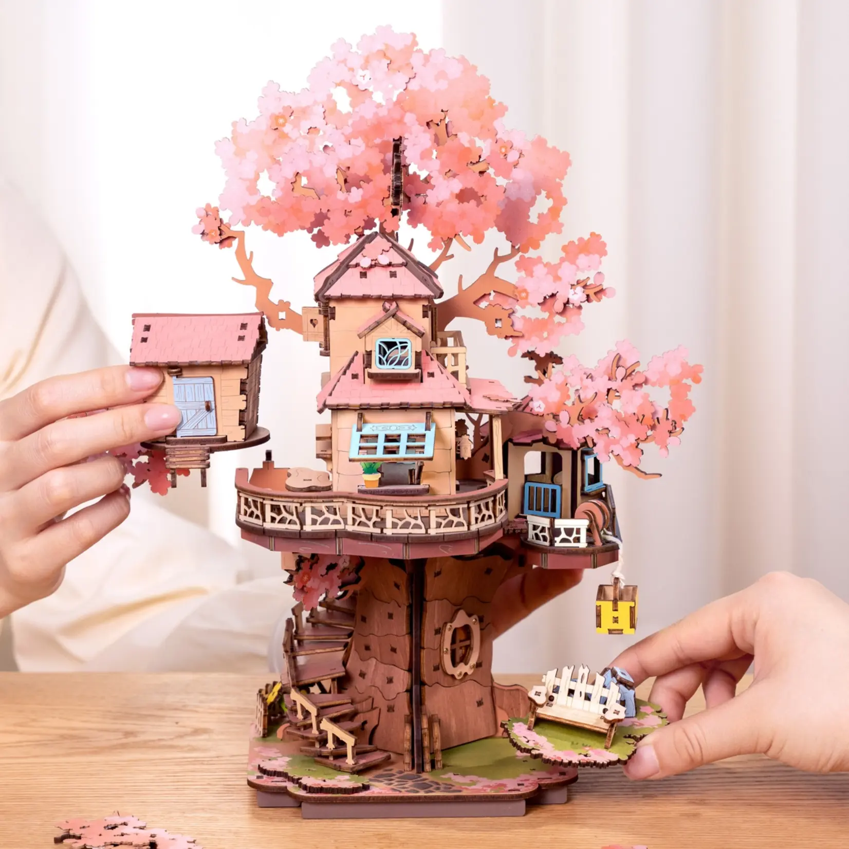 Hands Craft 3D Wooden Puzzle: Sakura Tree House
