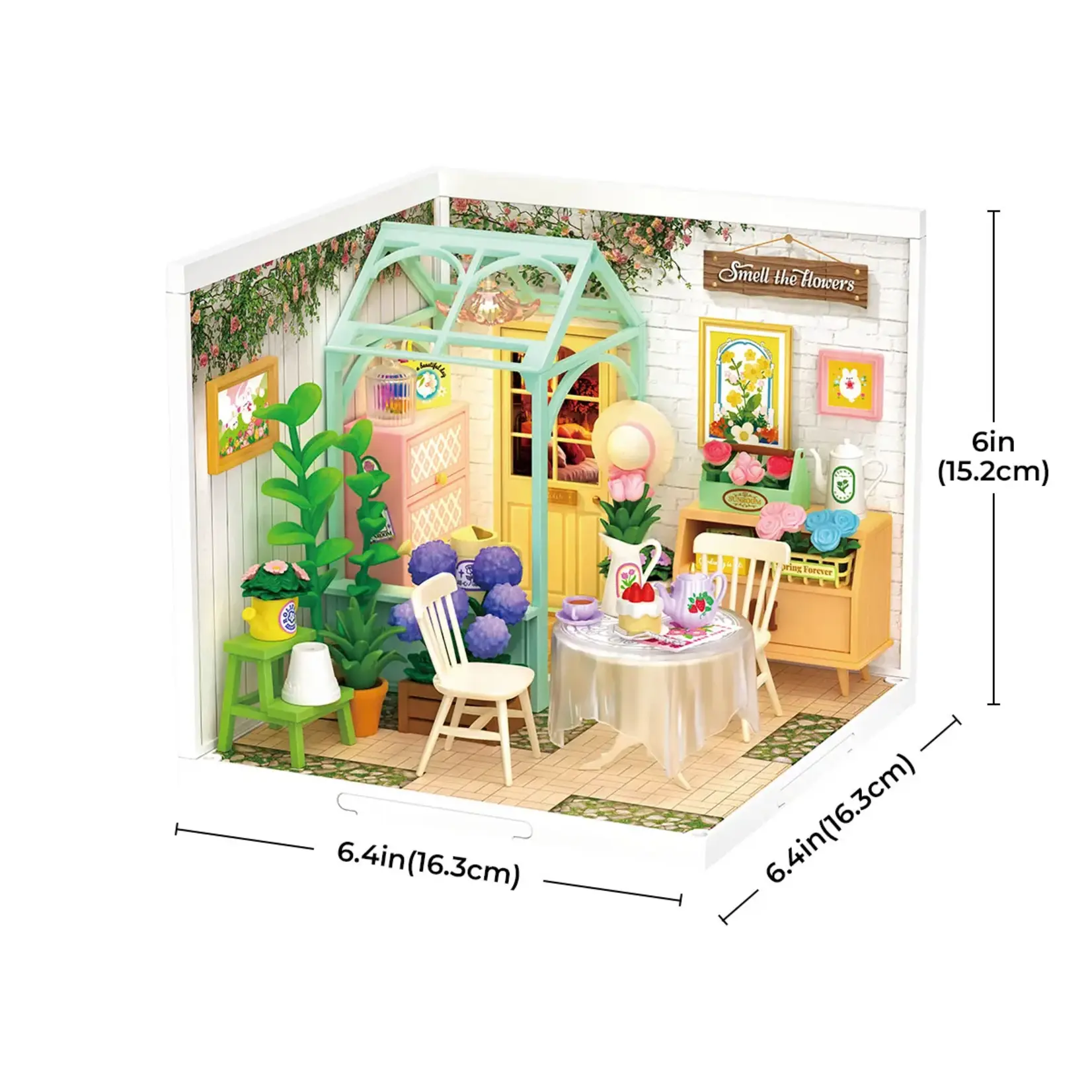 Hands Craft DIY Miniature House Kit: Blooming Tea Garden