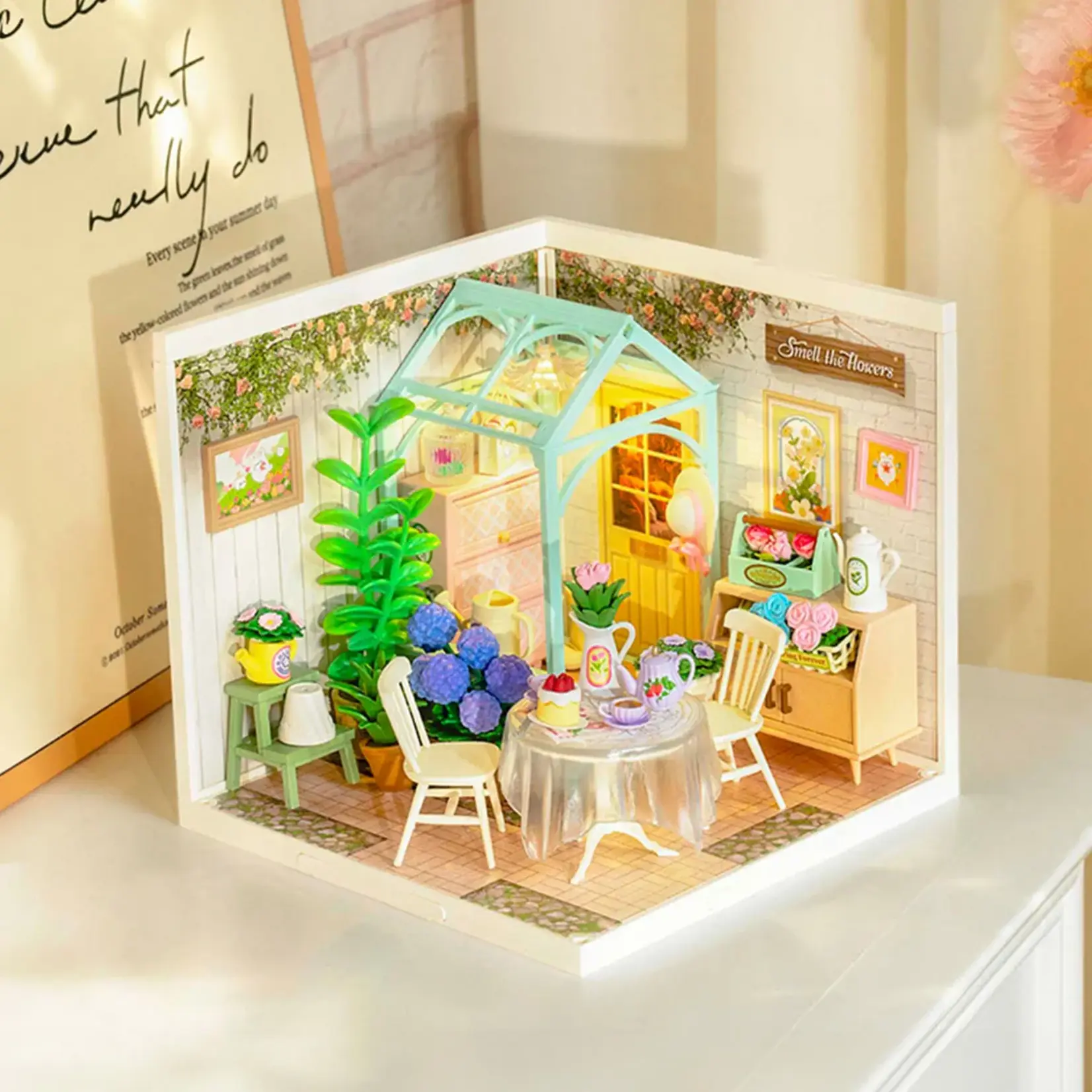 Hands Craft DIY Miniature House Kit: Blooming Tea Garden