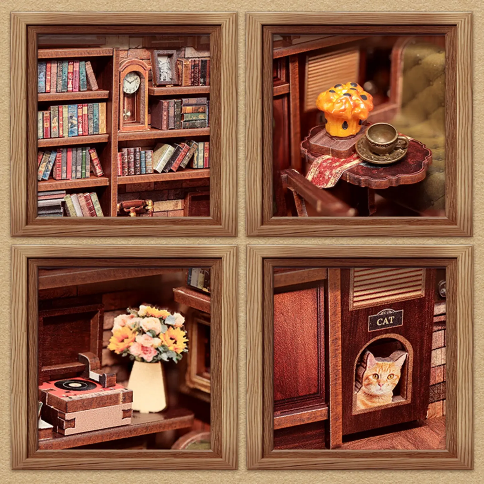 Hands Craft DIY Book Nook Kit: Corner Coffee Shop