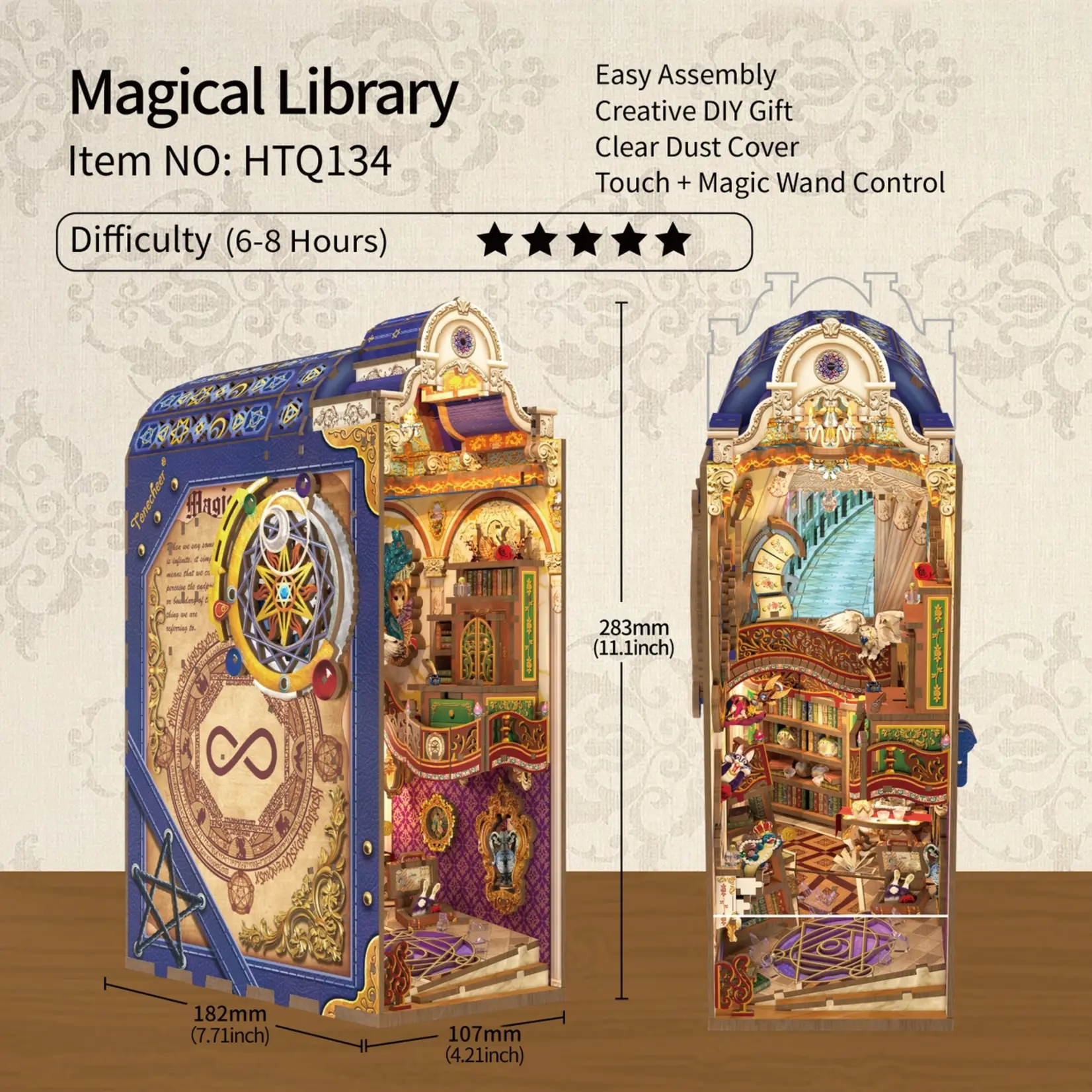 Hands Craft DIY Book Nook Kit: Magical Library